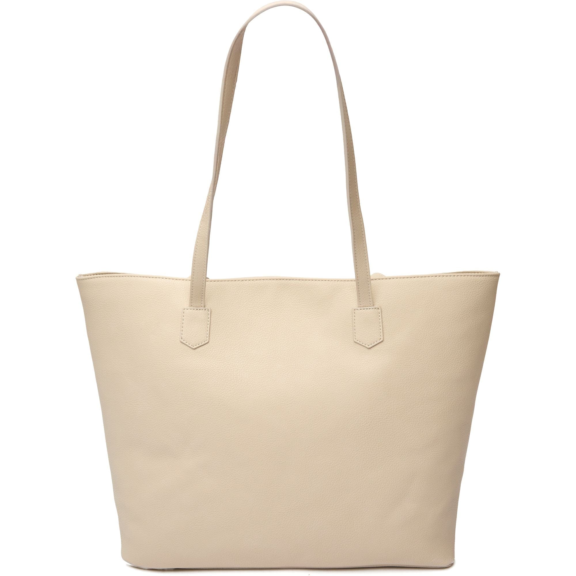 Stylish Hazel Vegan Leather Tote Bag for Women - Eco-Friendly Shoulder Handbag in Cream | Perfect for Work, Travel & Everyday Use