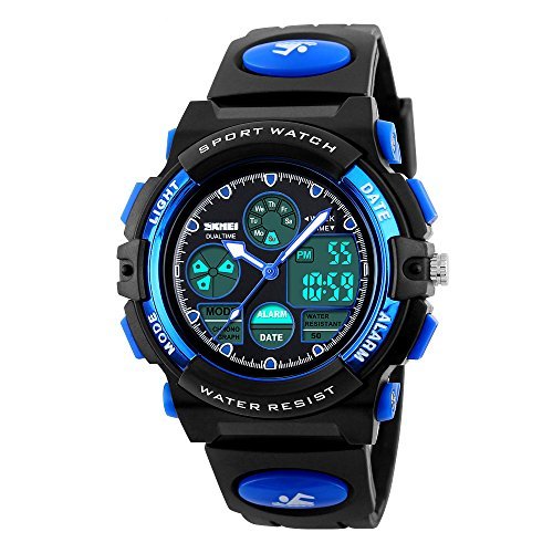 SKMEI Kids Analog Digital LED Backlight Watch with Week Alarm & Chronograph - Waterproof Sports Watch for Boys & Girls - Perfect for School, Outdoor Activities & Daily Use