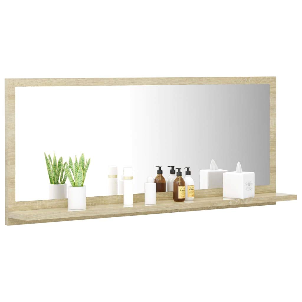Modern Bathroom Vanity Set with Mirror - Sonoma Oak, Easy to Assemble for Home Decor