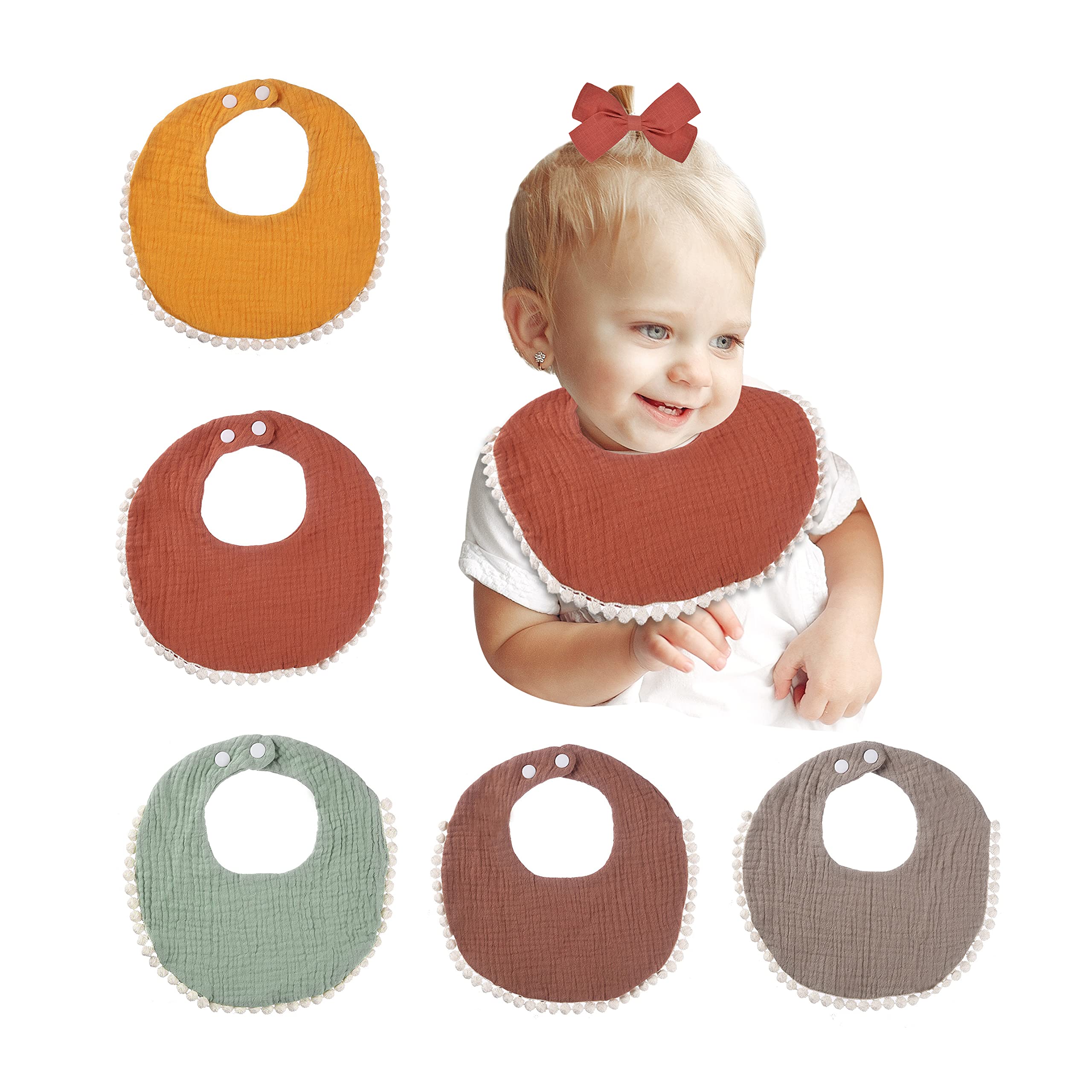 **Baby Bandana Drooling Bibs Set - Soft Muslin Cotton Teething Bibs for Boys & Girls, Newborn & Toddler (Unisex) - Perfect for Feeding, Drool Control & Outfit Protection**