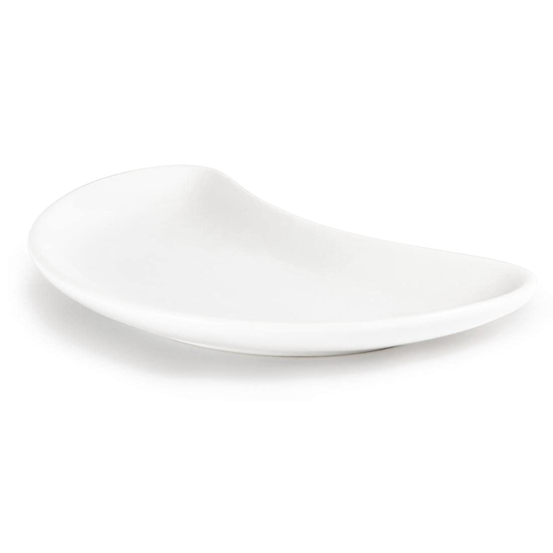 Premium White Porcelain Crescent Salad Plates - Set of 12 (200mm) - Elegant Dinnerware for Restaurants, Catering & Fine Dining Entertaining