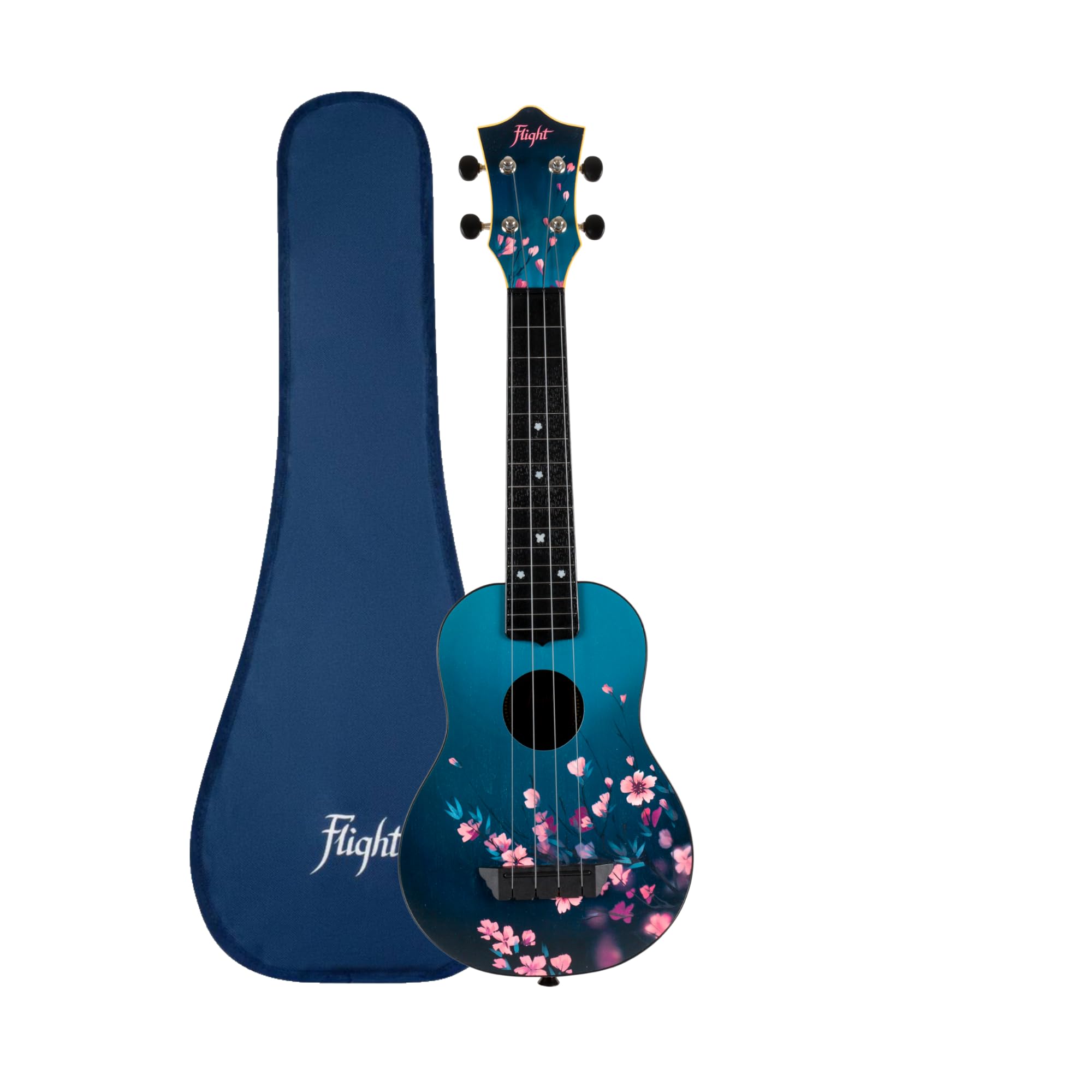 4-String Concert Scale Ukulele - Soprano Size with Sakura Design (TUSL-32) - Perfect for Beginners, Travel & Beach Music