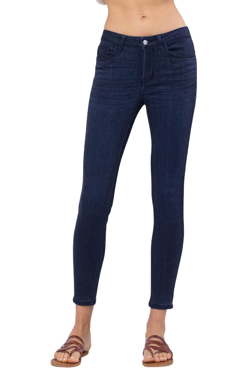 Judy Blue Mid Rise Skinny Jeans for Women - Classic 5-Pocket Stretch Denim Pants | Perfect for Casual Wear, Date Night & Everyday Outfits