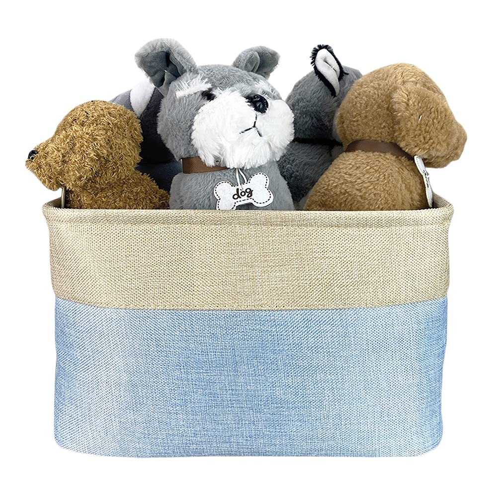Personalized Foldable Storage Basket with Cute Pug Dog Design - Collapsible Fabric Pet Toy Organizer Bin with Handles - Sturdy Cube for Home Closet, Shelf & Room Organization (Blue & White) - Perfect for Kids' Toys, Pet Supplies & Bedroom Storage
