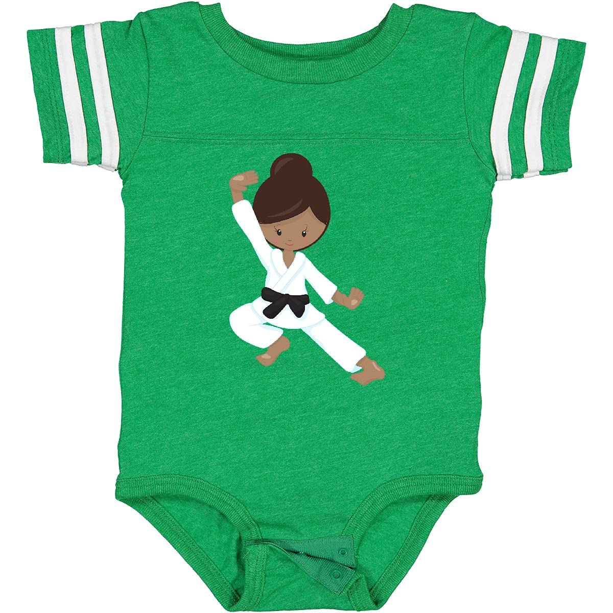 Inktastic African American Girl Black Belt Karate Girl Baby Bodysuit - Cute Martial Arts Outfit for Infants & Toddlers, Perfect for Karate Class, Playtime & Black History Month Celebrations