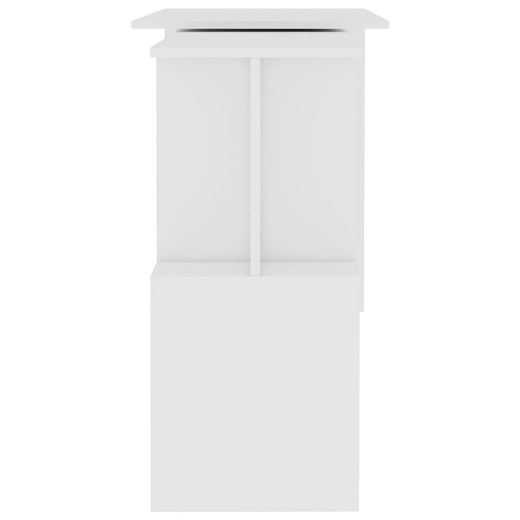 Minimalist Small Home Office Desk - Space Saving Writing Desk with Corner Design, 47.2