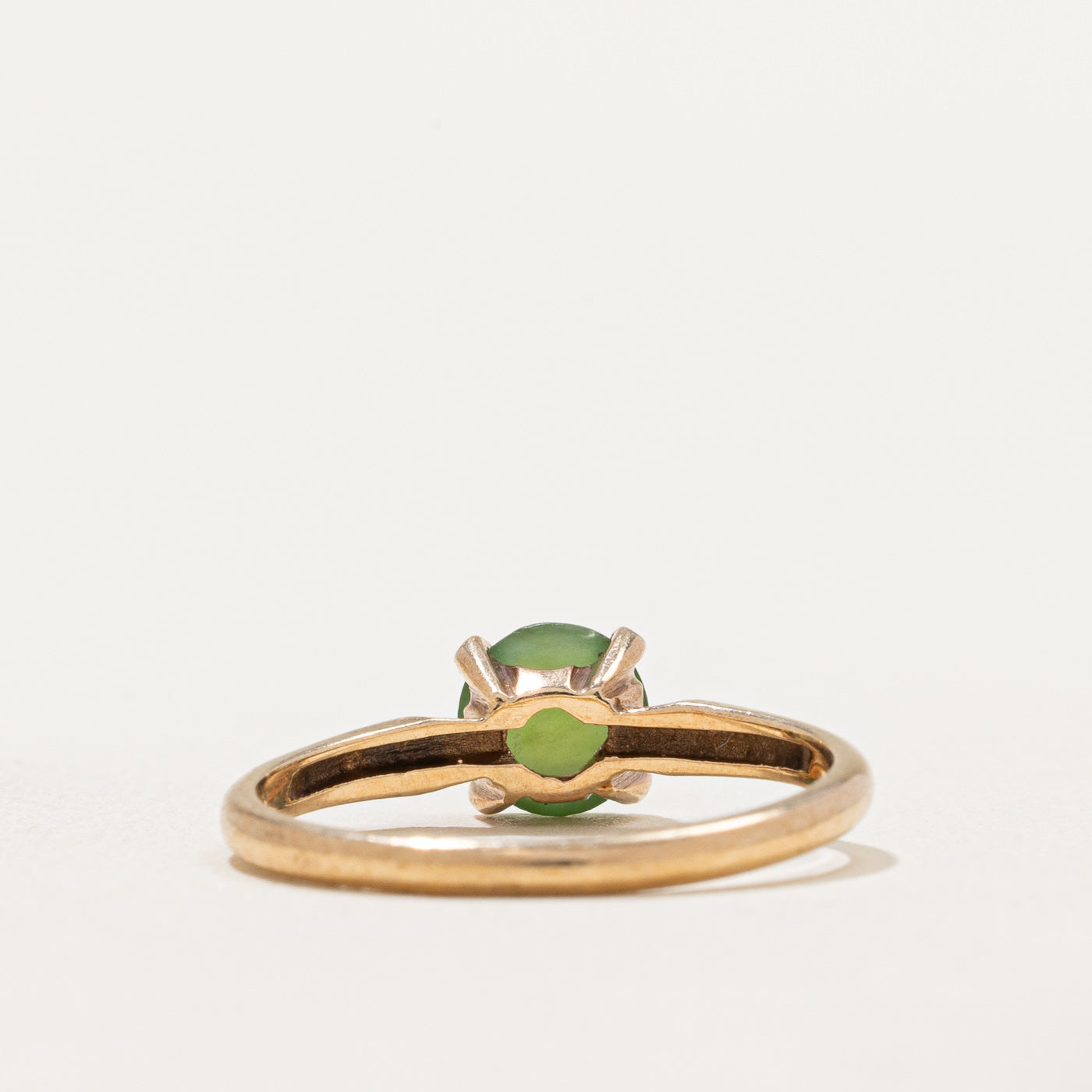 Natural Round Cabochon Nephrite Jade Ring - 0.75ct Genuine Jade Stone - Size 6.75 - Elegant Handmade Jewelry for Women - Perfect for Weddings, Anniversaries & Special Occasions