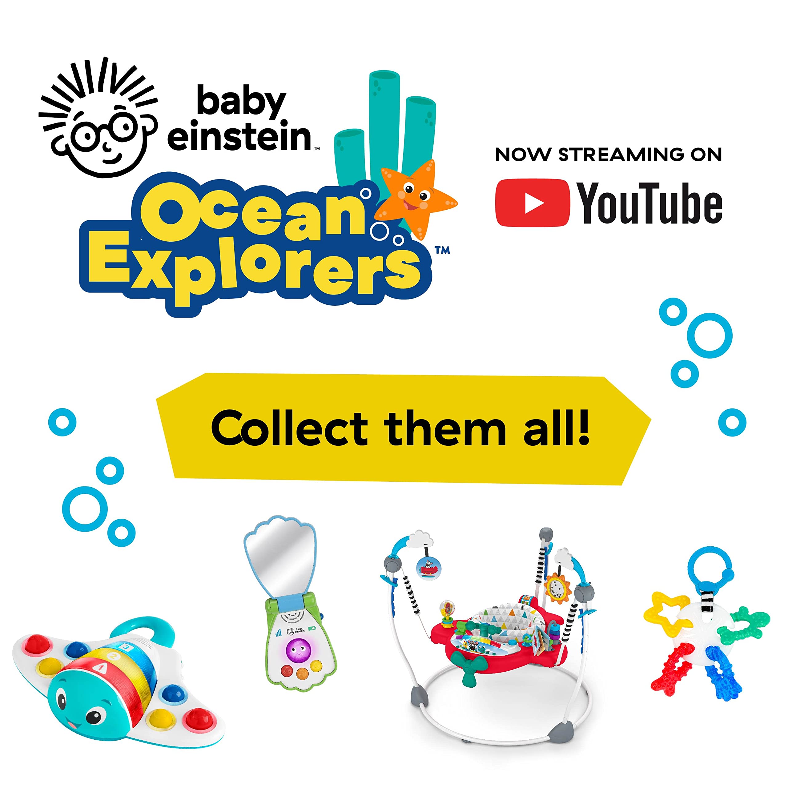 Baby Einstein Ocean Explorers Airplane Adventure 2-in-1 Interactive Activity Jumper with Lights & Sounds - Developmental Toy for Babies 6+ Months - Perfect for Playtime, Learning & Motor Skills Development - Gift for Boys & Girls