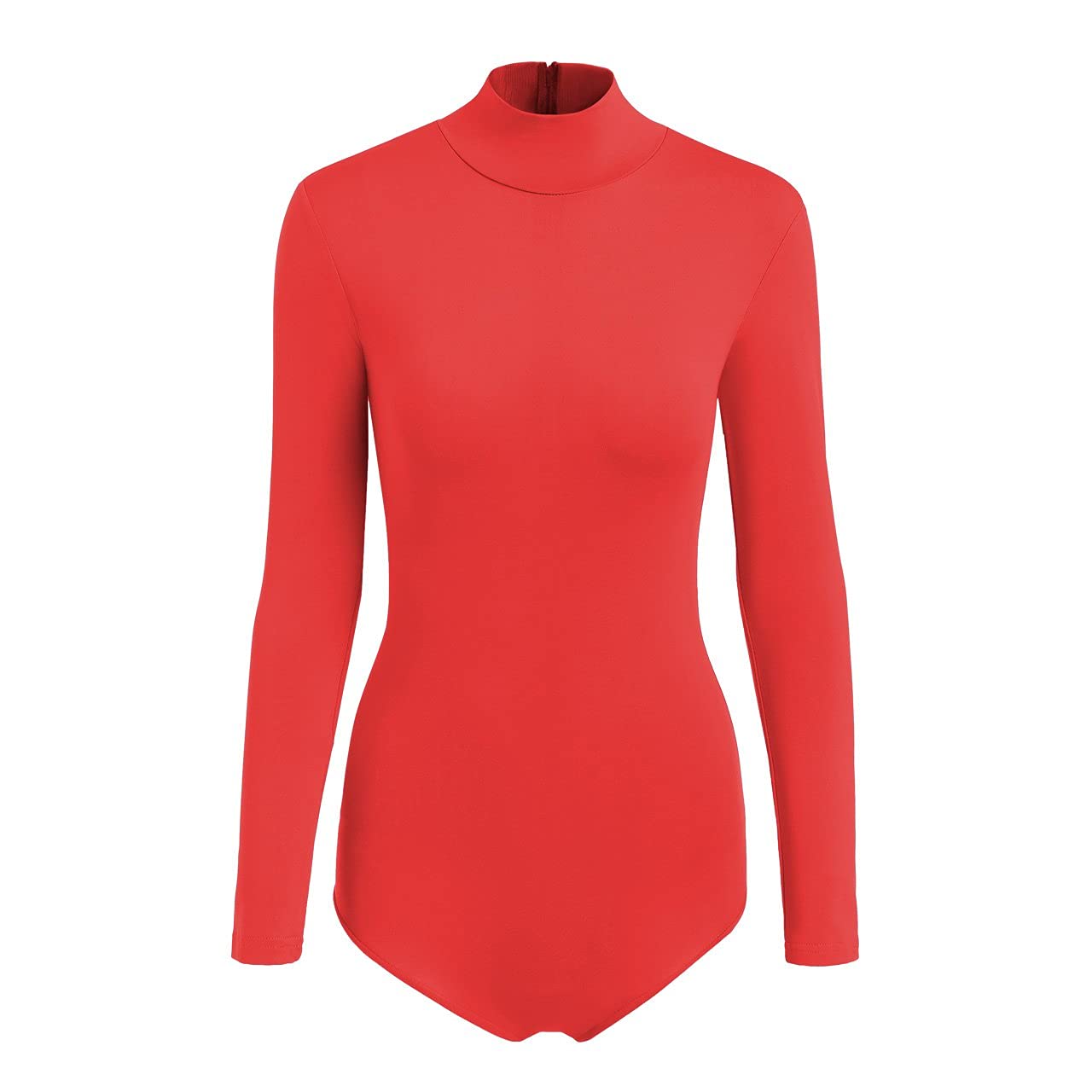 SUPRNOWA Women's Long Sleeve Turtleneck Leotard - Spandex Dance Bodysuit for Ballet, Yoga & Workout - Stretchy Fitness Outfit for Gymnastics & Dance Practice
