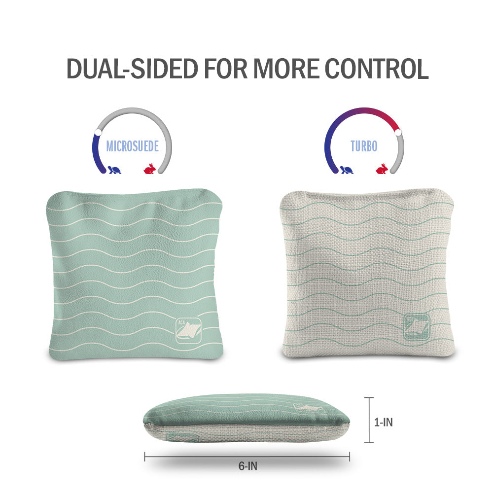 Premium Cornhole Bags Set - Cream Waves Synergy Pro Tournament Regulation Weight - Perfect for Backyard Games, Tailgating, and Outdoor Parties