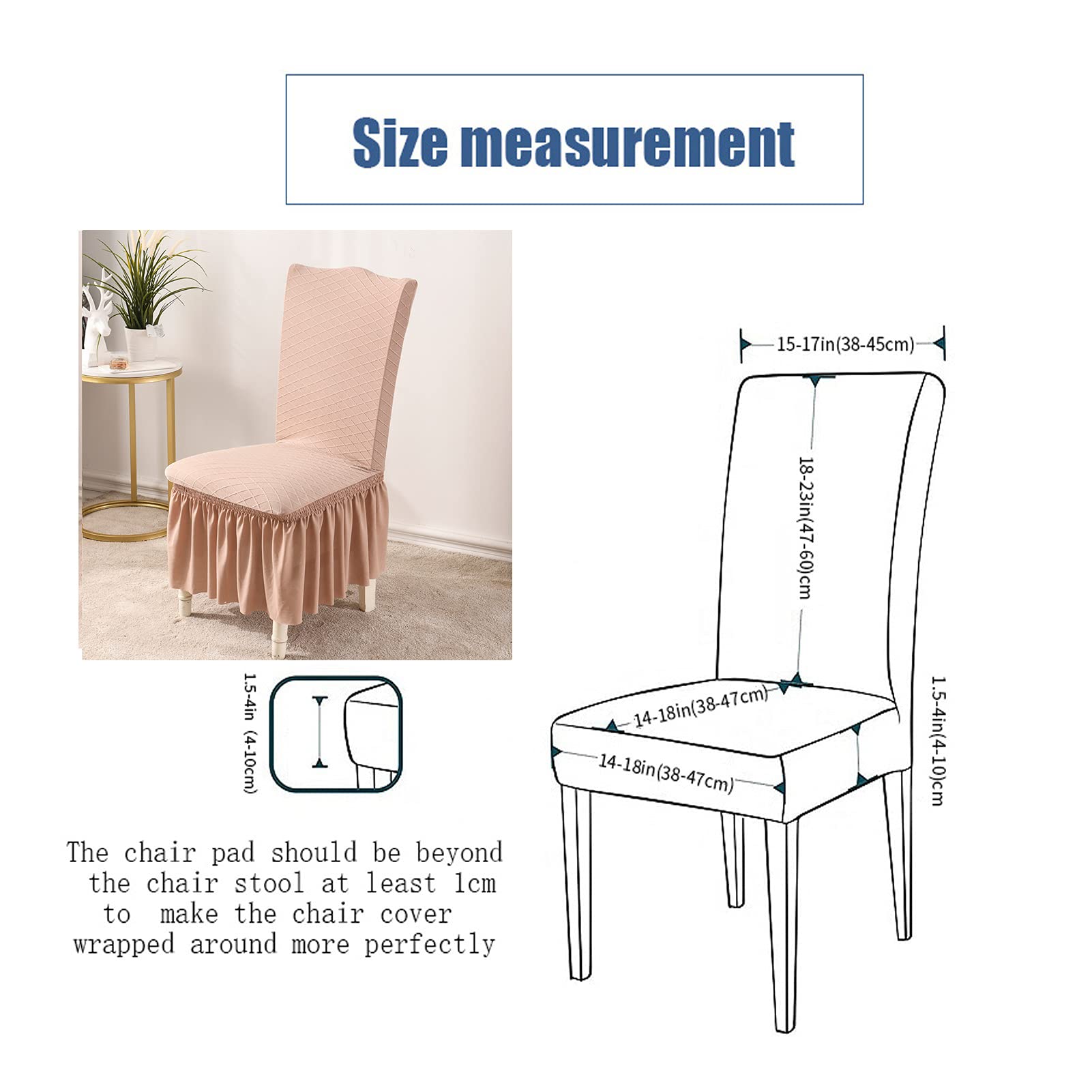 Stretch Jacquard Knit Dining Chair Covers Set - Soft Washable Slipcovers for Kitchen & Dining Room Chairs (2-Pack, Apricot) | Perfect for Home Decor, Party Setup & Furniture Protection