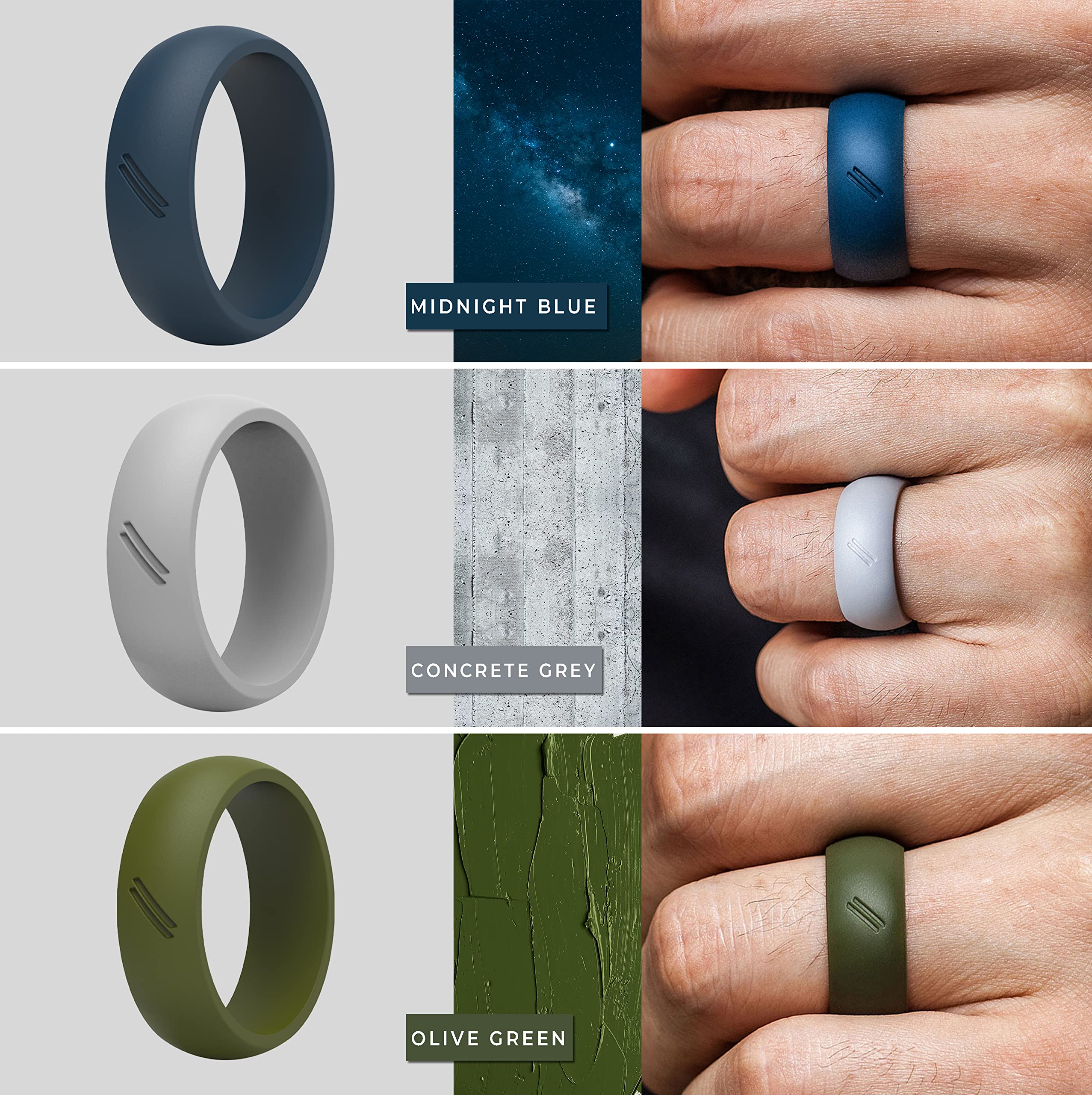 ThunderFit 16-Pack Silicone Wedding Rings for Men - 8.7mm Wide 2.5mm Thick Durable Rubber Bands - Perfect for Gym, Swimming, Sports & Outdoor Activities