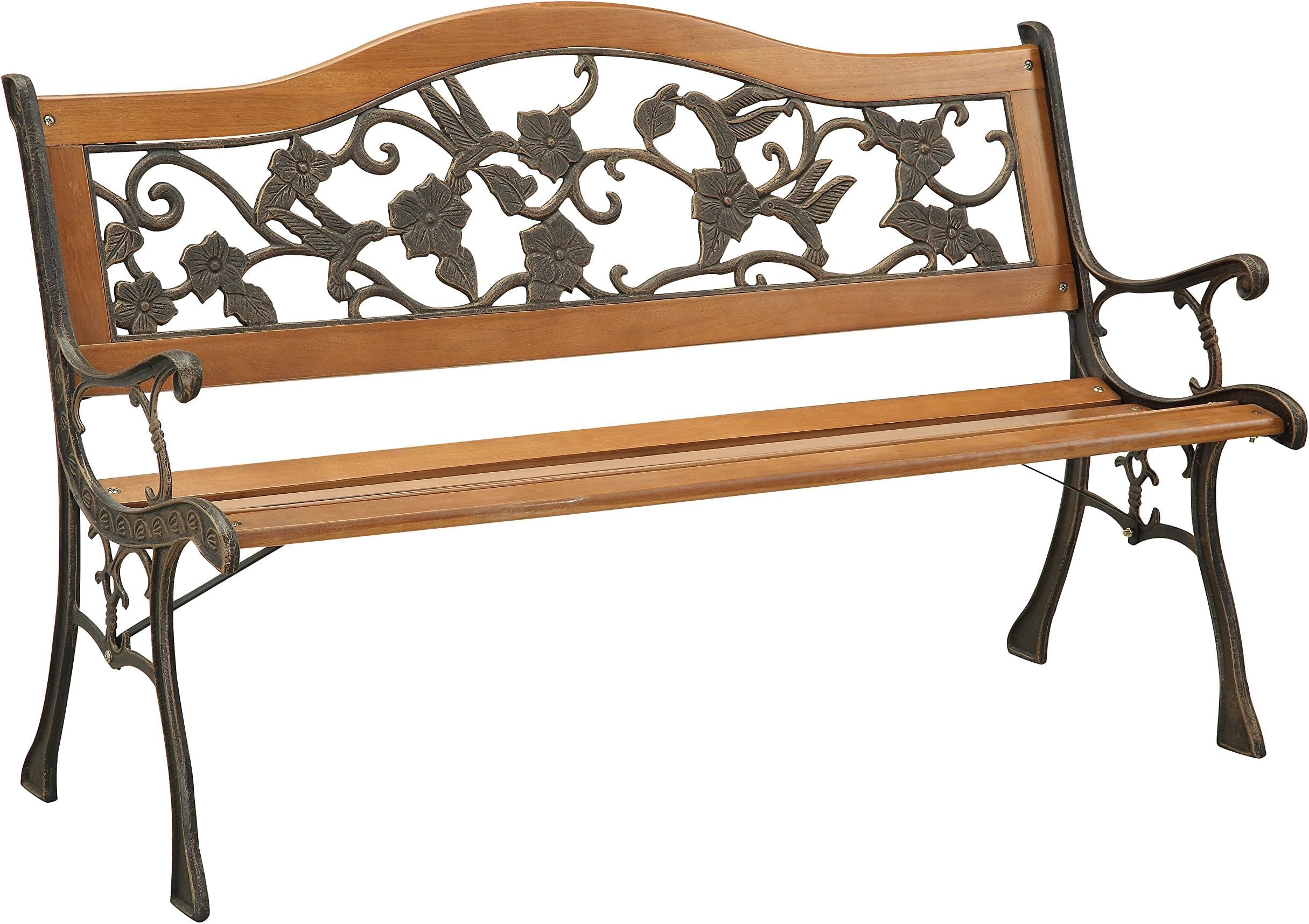Dolce Outdoor Bench by Furniture of America - Weather-Resistant Black Patio Bench for Garden, Porch & Backyard Seating
