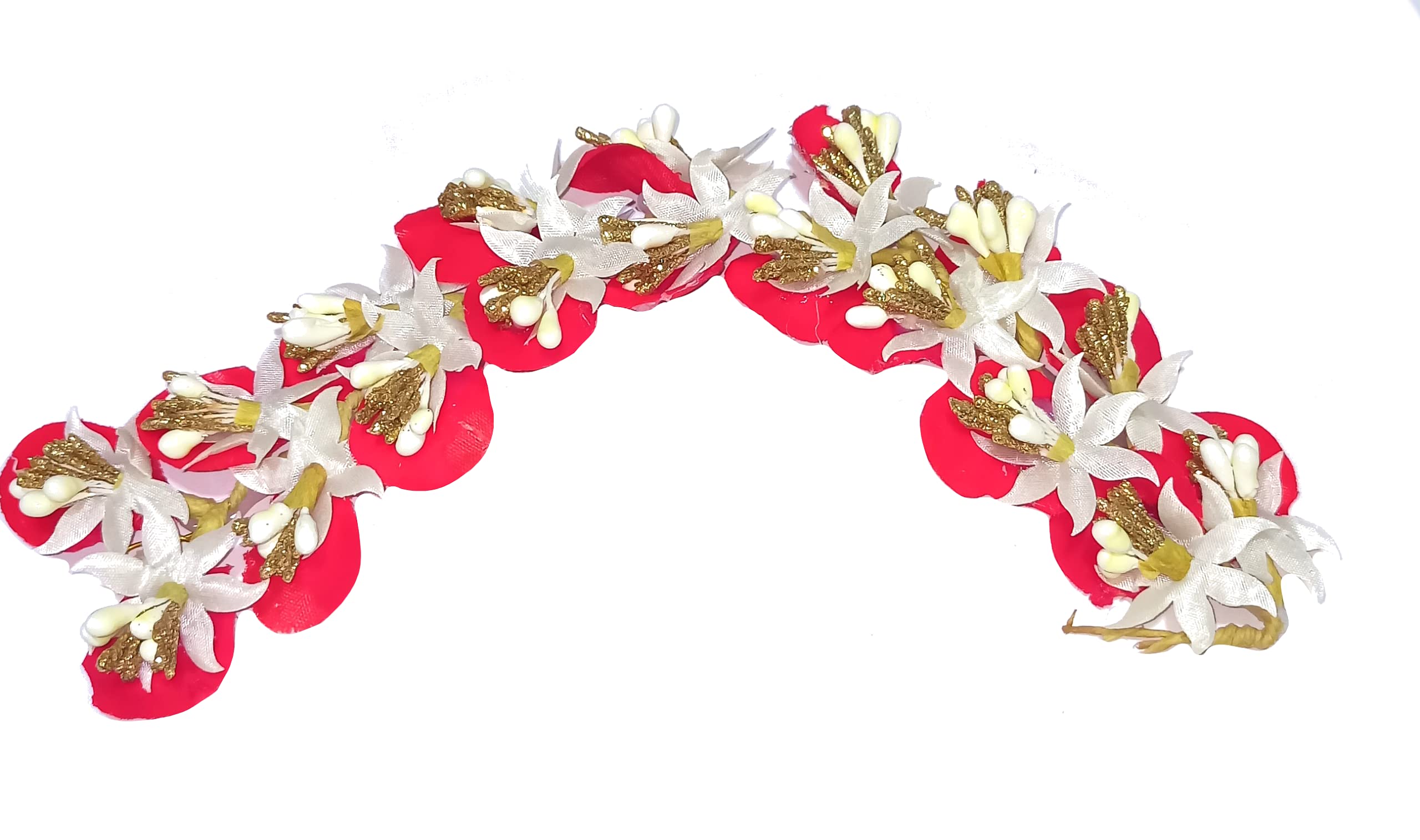 Adhira's Half Veni Gajra Artificial Flower Hair Clip - Traditional Indian Hair Accessories for Women & Girls - Perfect for Weddings, Festivals & Bun Hairstyles