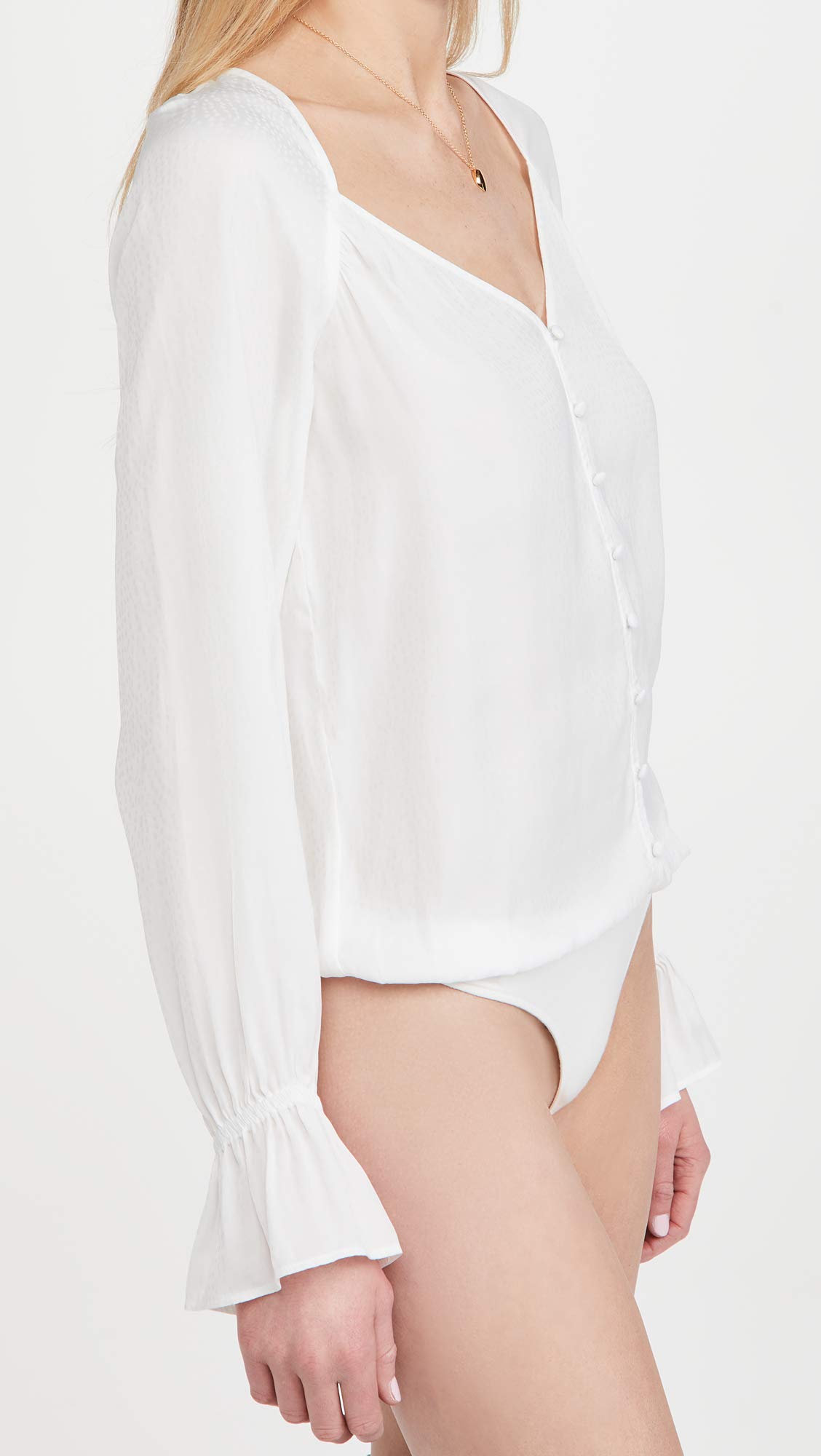 PAIGE Women's Delanie Long Sleeve Bodysuit - Stretchy Slim Fit Shirt for Work & Layering | Office Wear, Date Night Outfit, Casual Everyday Top