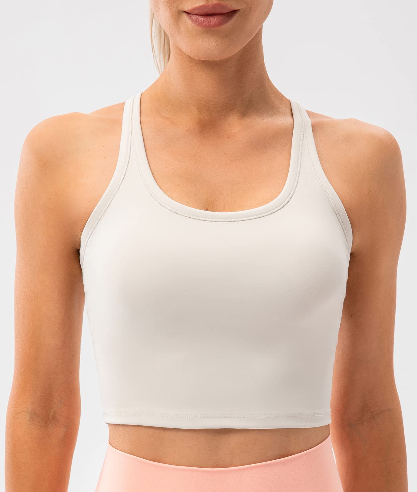 Ukaste Women's Racerback Sports Bras - Longline Padded Yoga Bra Workout Crop Tank Top for Running, Gym & Activewear | High Support Comfortable Athletic Wear