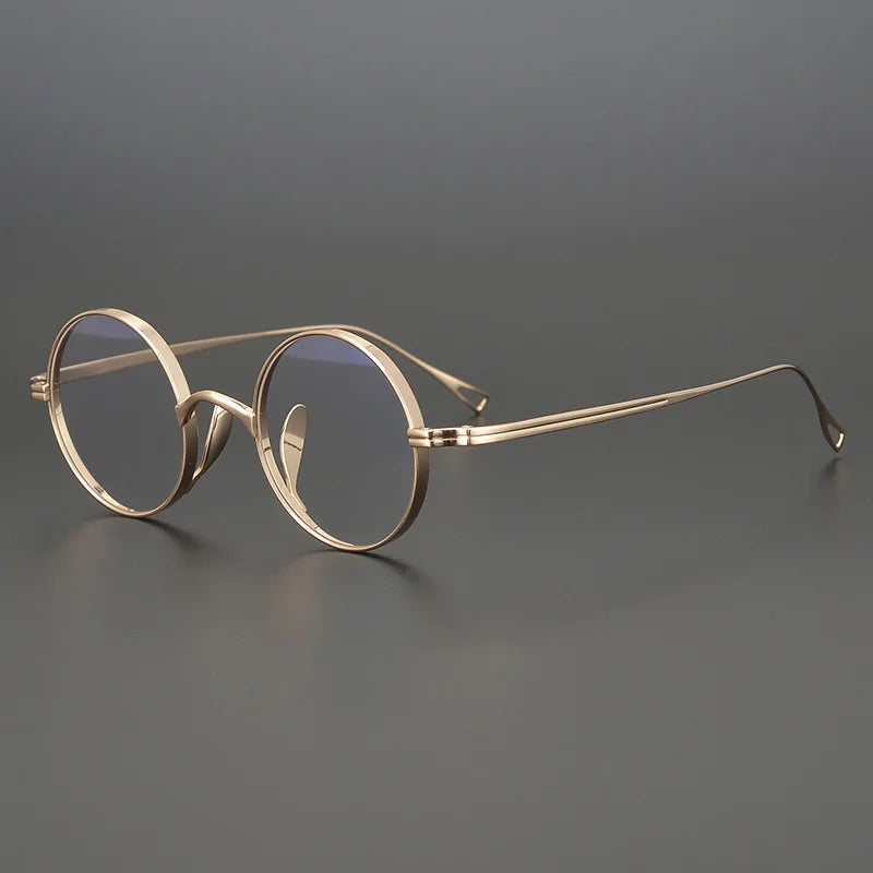 Stylish Unisex Black Titanium Round Eyeglasses Frame - Lightweight & Durable Full Rim Glasses for Men & Women - Perfect for Reading, Driving & Everyday Wear