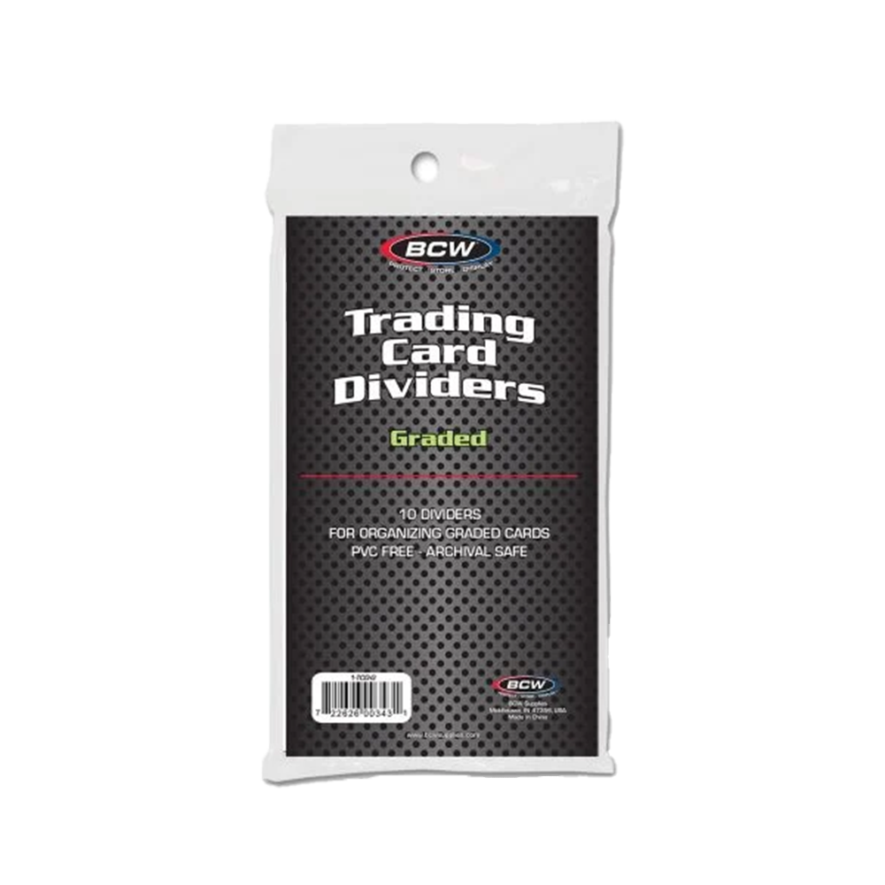 BCW Graded Trading Card Dividers - Premium Card Protectors for Collectors | Organize & Display Sports, Pokemon, MTG Cards with Ease | Perfect for Storage Binders & Card Boxes