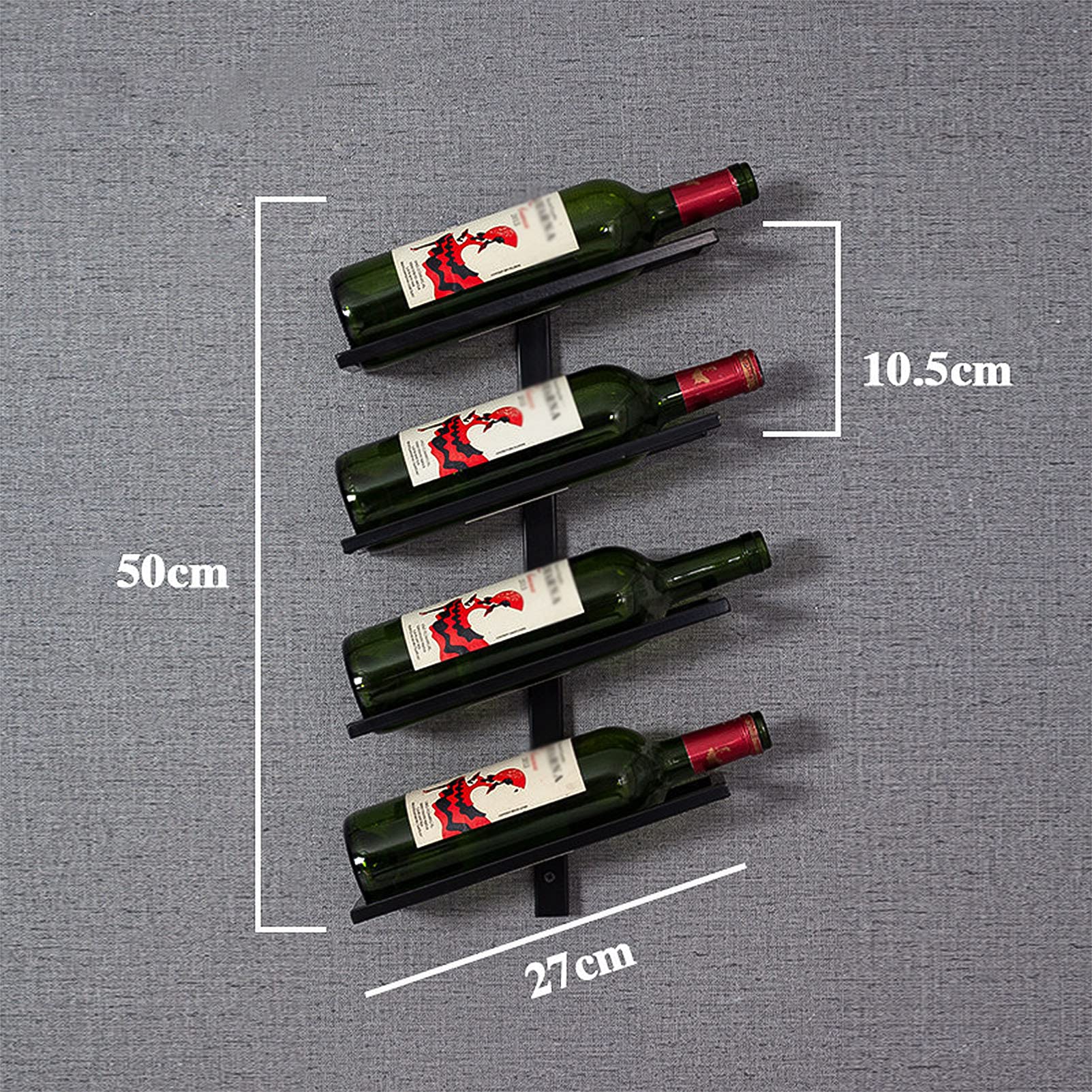 Wall-Mounted Wine Rack Holder for 2/4/6/8/10/12 Bottles - Durable Metal Wine Storage Shelf in Bronze/Black/Gold - Perfect for Kitchen, Bar, Restaurant & Wine Cellar Organization - Space-Saving Home Decor & Entertaining Essential