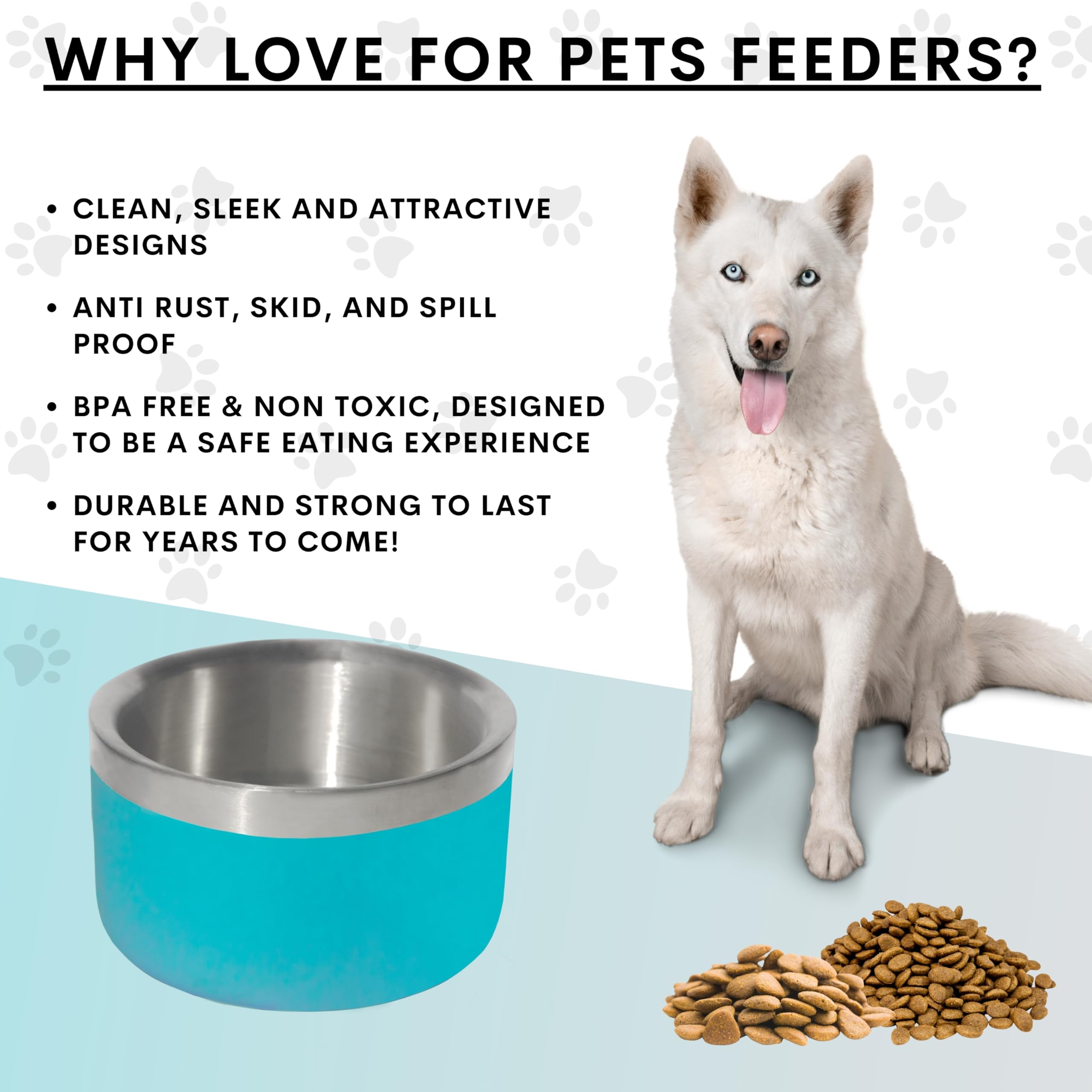 **Double-Walled Vacuum Insulated Stainless Steel Pet Bowl - Temperature Controlled Food & Water Dish for Dogs, Puppies & Cats (Blue) - Perfect for Travel, Home & Outdoor Use**
