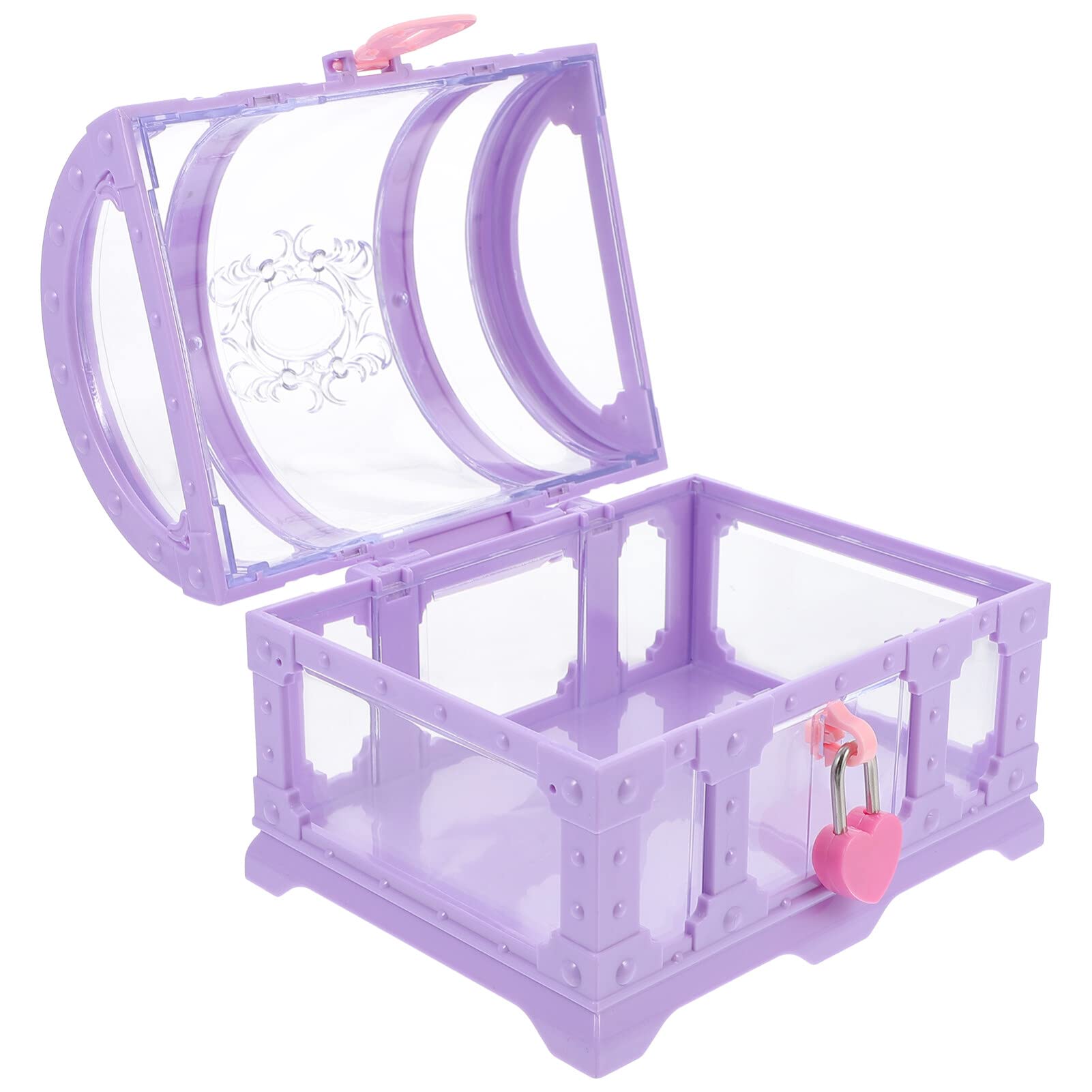 Balacoo Vintage Transparent Jewelry Box Set - Purple Rose Treasure Chest for Girls, Ladies & Women - Perfect for Rings, Necklaces & Keepsakes - Elegant Storage for Bedroom, Dresser & Vanity