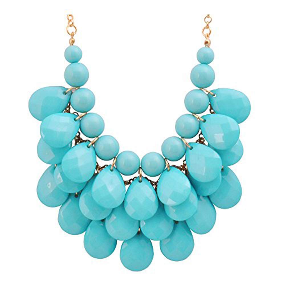 Jane Stone Floating Bubble Necklace - Elegant Teardrop Bib Collar Jewelry for Women | Perfect for Parties & Date Nights