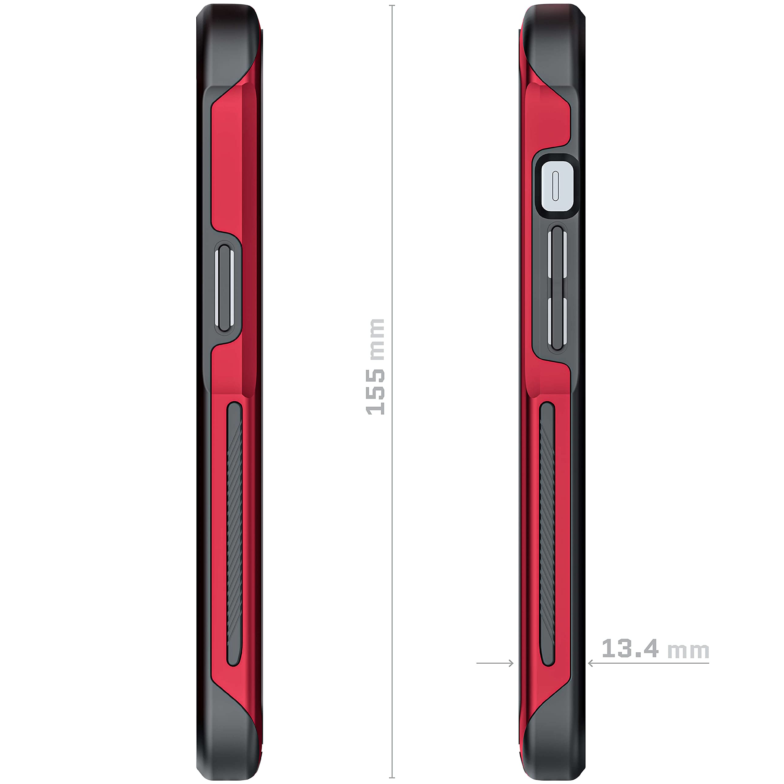 Ghostek ATOMIC Slim MagSafe iPhone 13 Case - Premium Carbon Fiber Back & Red Aluminum Bumper - Heavy Duty Protection for 2021 Apple iPhone 13 (6.1 inch) - Perfect for Outdoor Adventures & Daily Use