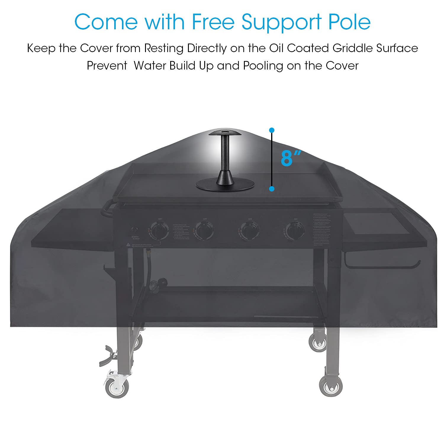 Unicook Waterproof Heavy Duty Griddle Cover for Blackstone 36 Inch Grill - Outdoor Flat Top Grill Cover with Sealed Seams & Support Pole - Fits Camp Chef, Nexgrill, Blue Rhino Razor - Perfect for Backyard BBQs, Camping & Outdoor Cooking