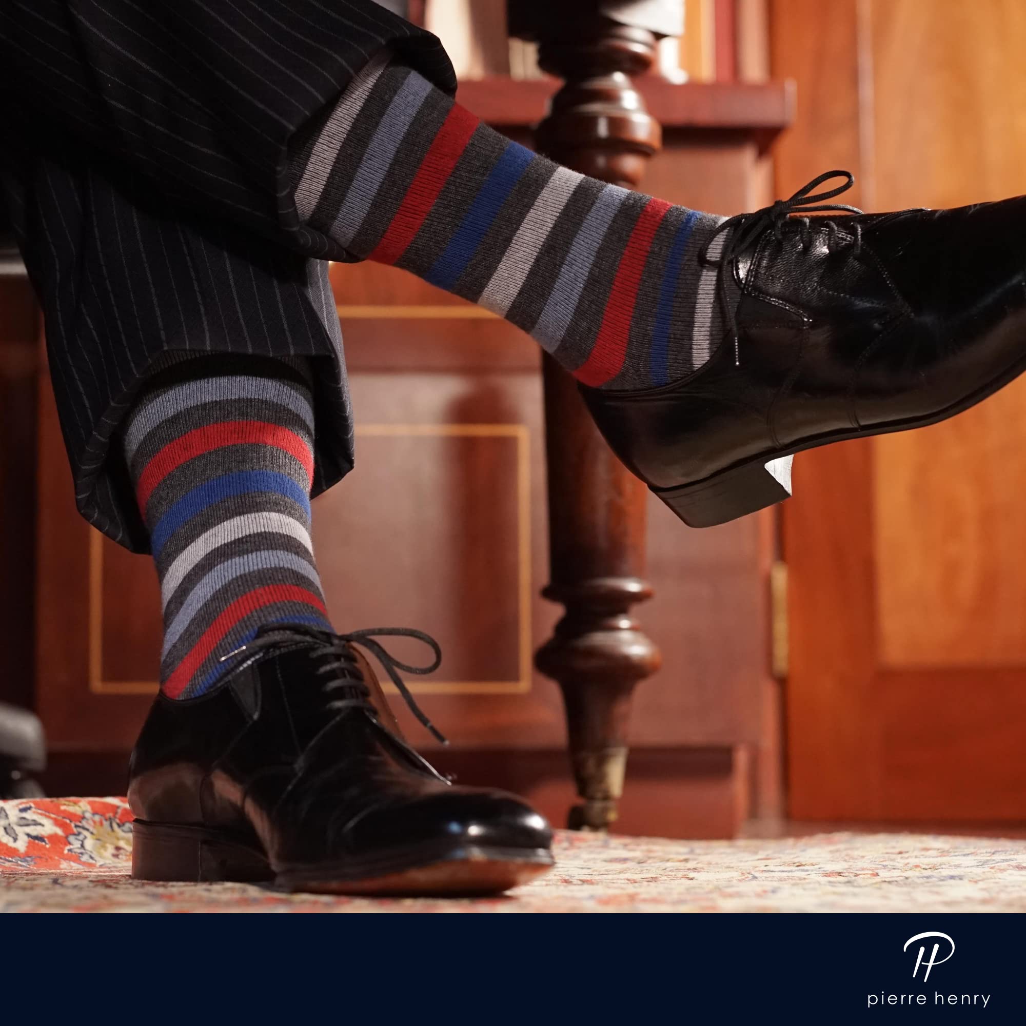 Premium Men's Over the Calf Dress Socks (3-Pack) | Soft Cotton Long Socks for Business & Formal Wear | Stay-Up Design Lasts 12+ Hours | Ideal for Office, Weddings & Professional Occasions