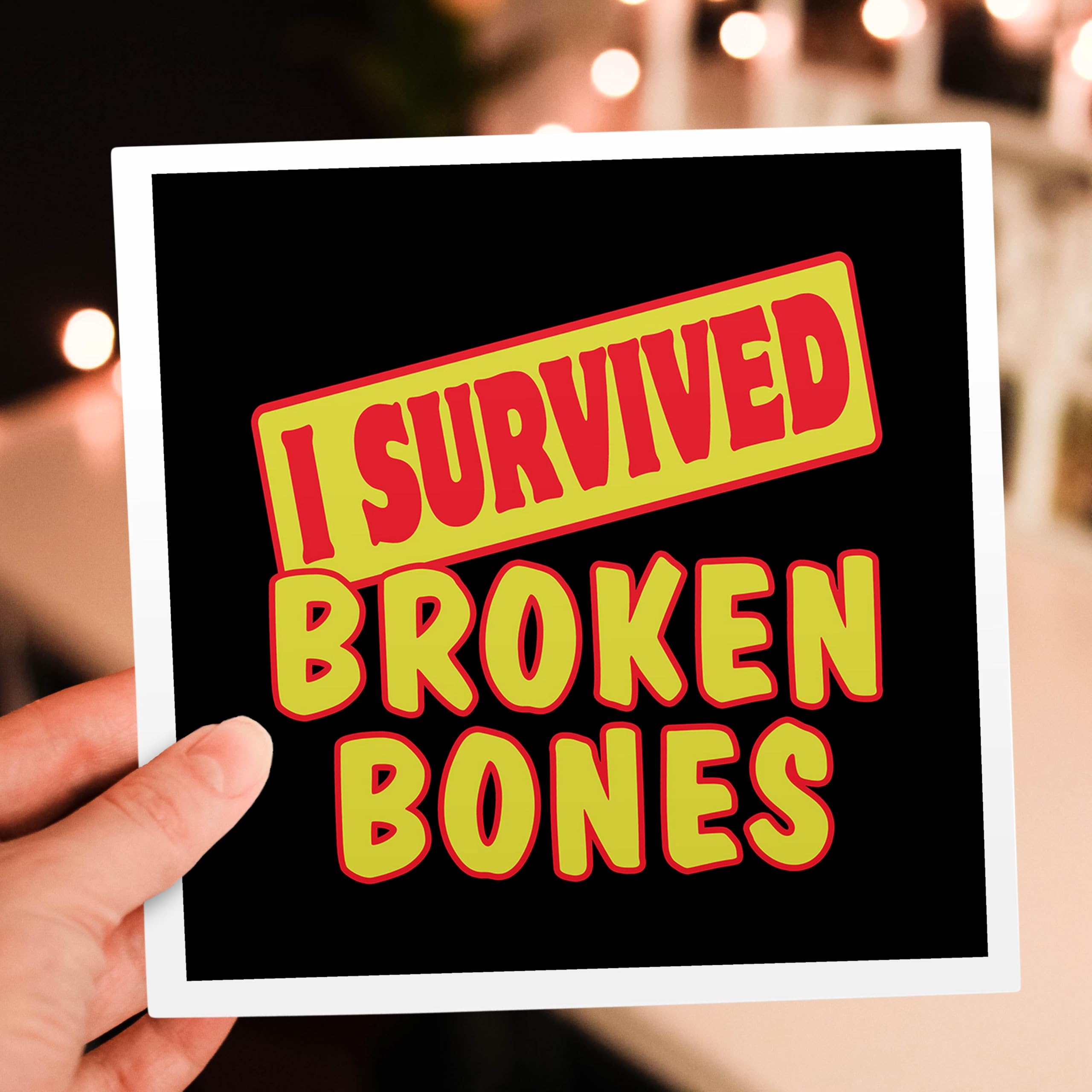 I Survived Broken Bones Greeting Cards - 6 Pack Funny Survival Sayings for Humor & Pride - Perfect for Get Well Wishes, Injury Recovery Gifts & Encouragement