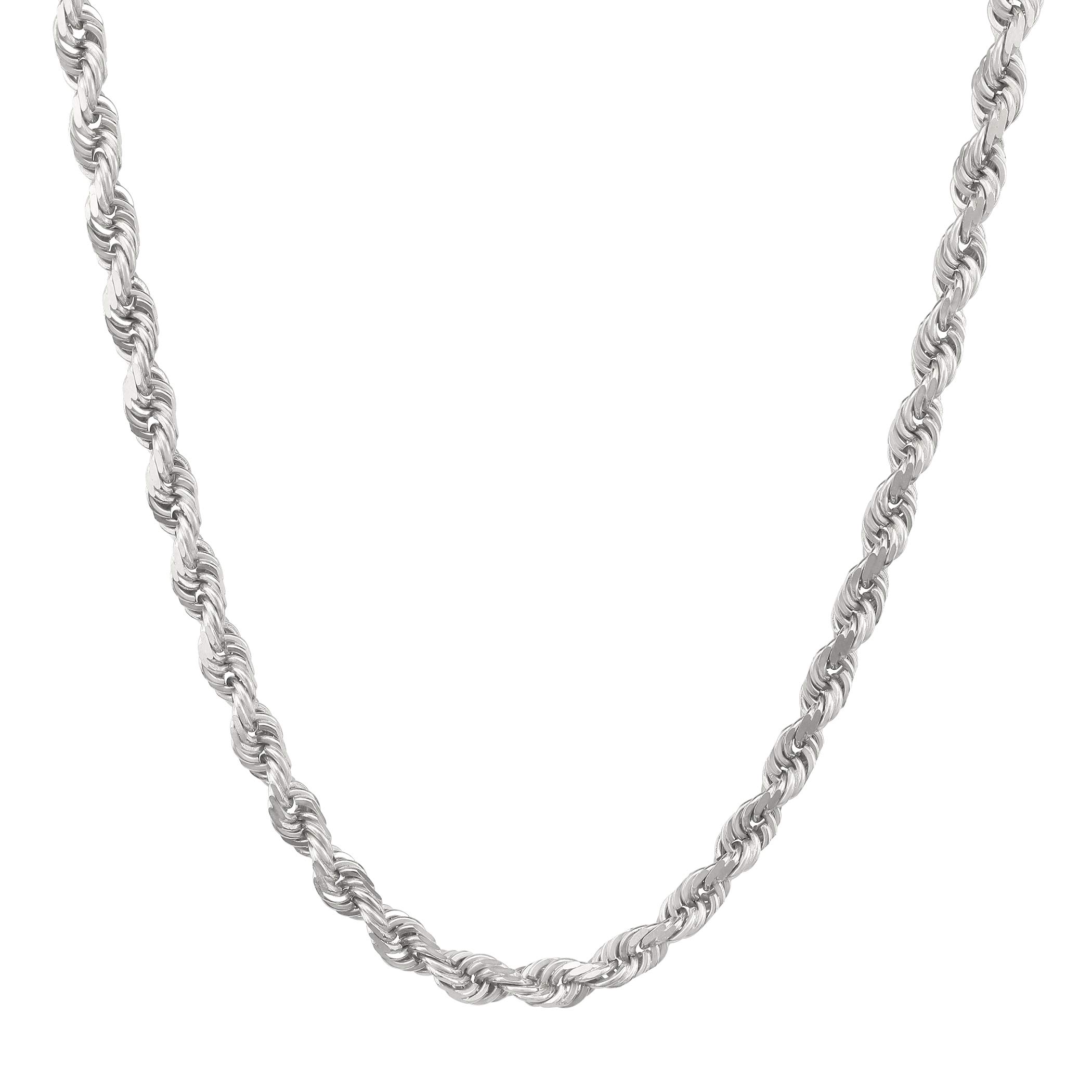925 Sterling Silver Diamond Cut Rope Chain Necklace for Men - 5MM, 6MM, 7.5MM, 8.5MM Thickness - Italian Made Mens Rope Chain & Bracelet Set - Perfect for Gifts, Weddings, and Everyday Luxury Wear