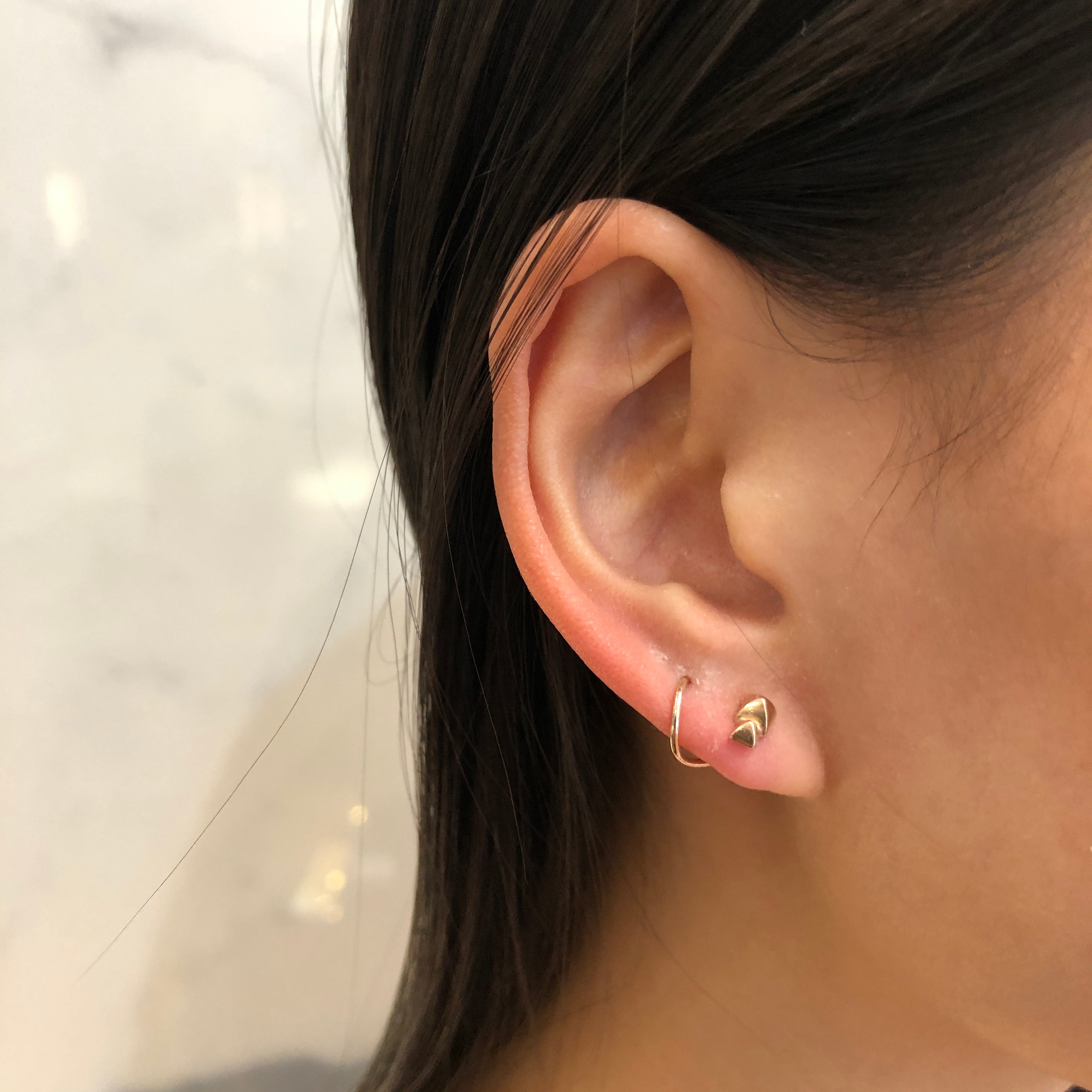 Elegant Rose Gold Marble Twirl Earrings for Women - Stylish Dangle Hoop Earrings for Party, Wedding & Everyday Wear