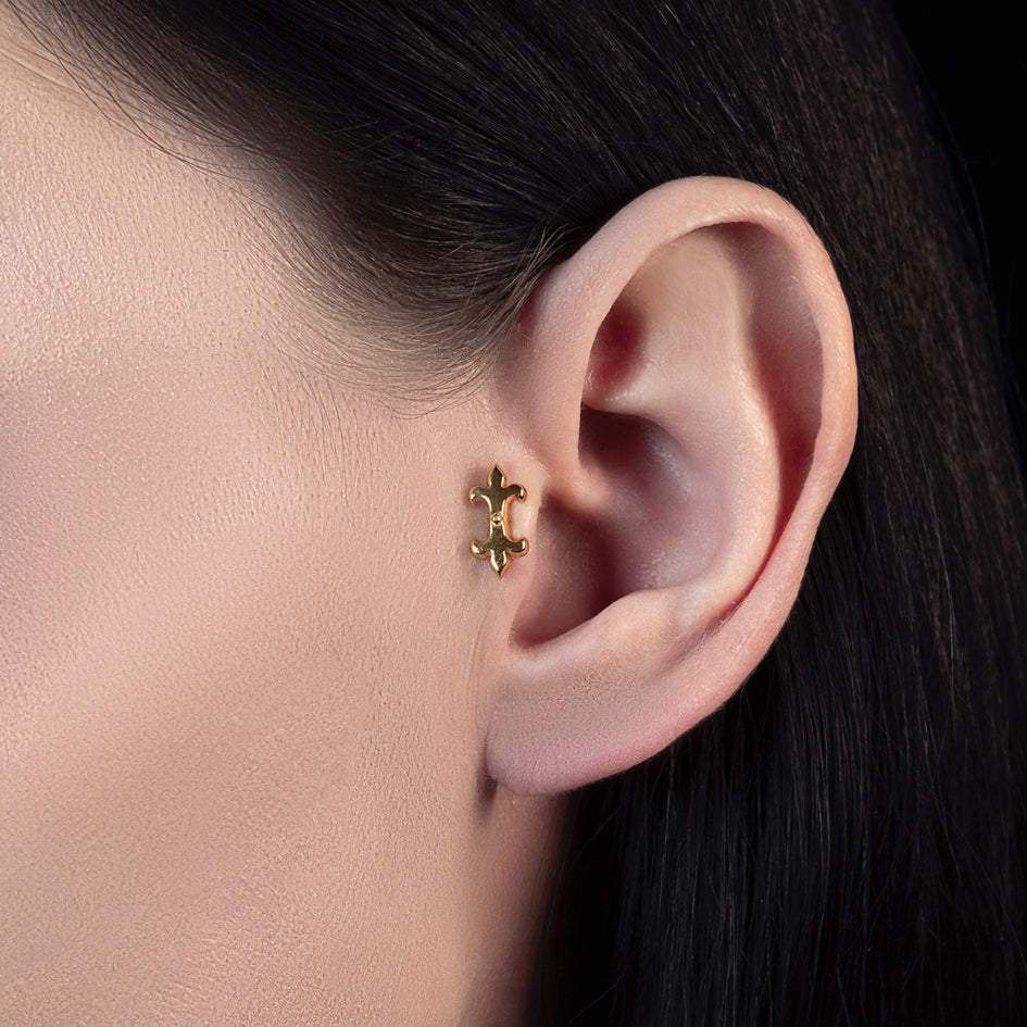 SHIELD Medieval Stud Earrings in Gold - Viking Jewelry for Women, Norse Warrior Earrings for Costume & Everyday Wear