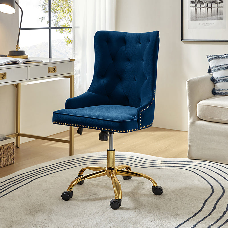 Adega Velvet Adjustable Office Chair - Ergonomic Desk Chair with Lumbar Support for Home Office, Gaming & Workspace - Comfortable Swivel Computer Chair for Long Hours Sitting