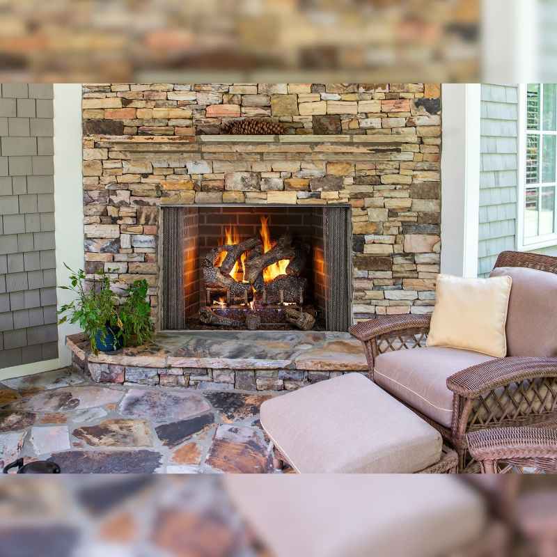 Majestic Cottagewood 42 Inch Outdoor Wood Burning Fireplace - Patio, Garden & Backyard Fire Pit for Cozy Evenings & Entertaining