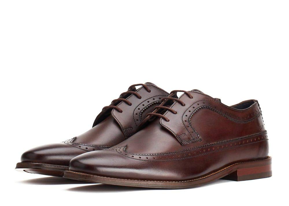 Men's Havisham Leather Derby Shoes - Size 8 Brown | Classic Formal & Casual Dress Shoes for Office, Wedding & Business Occasions