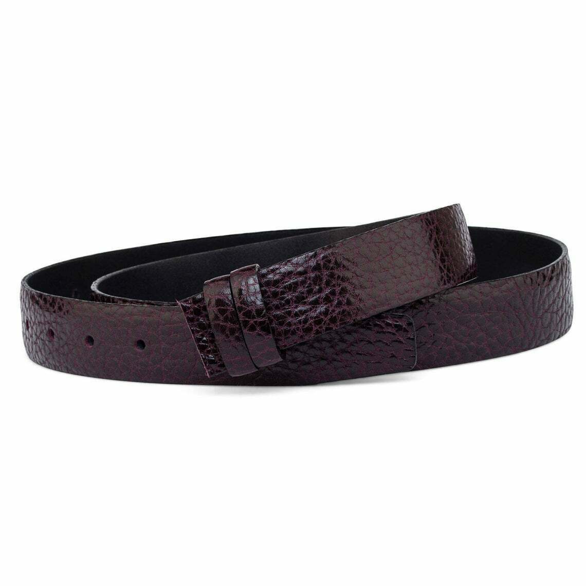 Purple Leather Belt Strap for Women - 30mm Wide Violet Replacement Band Compatible with Dunhill Belts | Perfect for Office, Casual Wear & Fashion Accessories