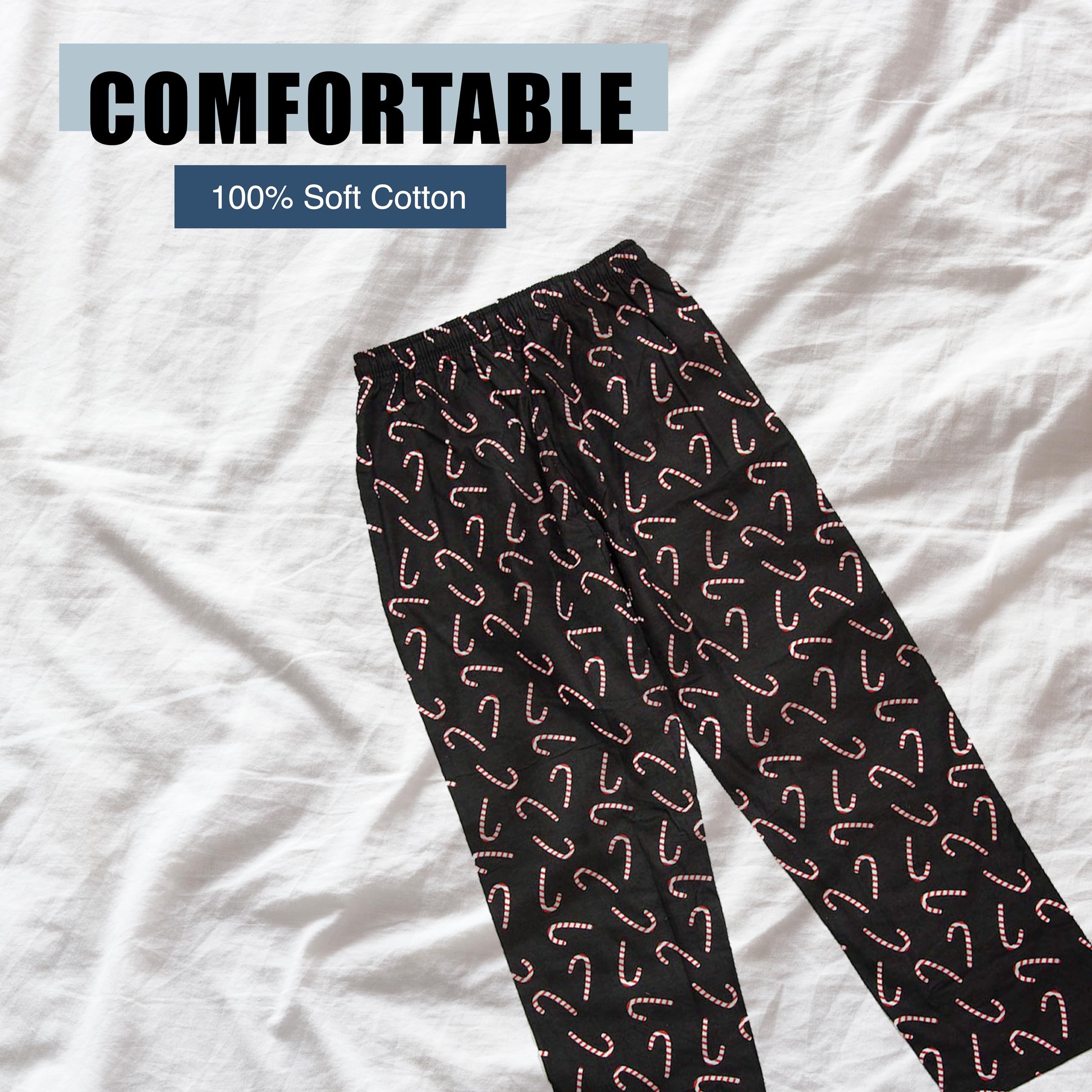 NORTY Men's Cotton Flannel Pajama Pants - 100% Soft Breathable Sleepwear with Fun Prints - Cozy Lounge Pants for Sleeping, Relaxing at Home & Winter Comfort