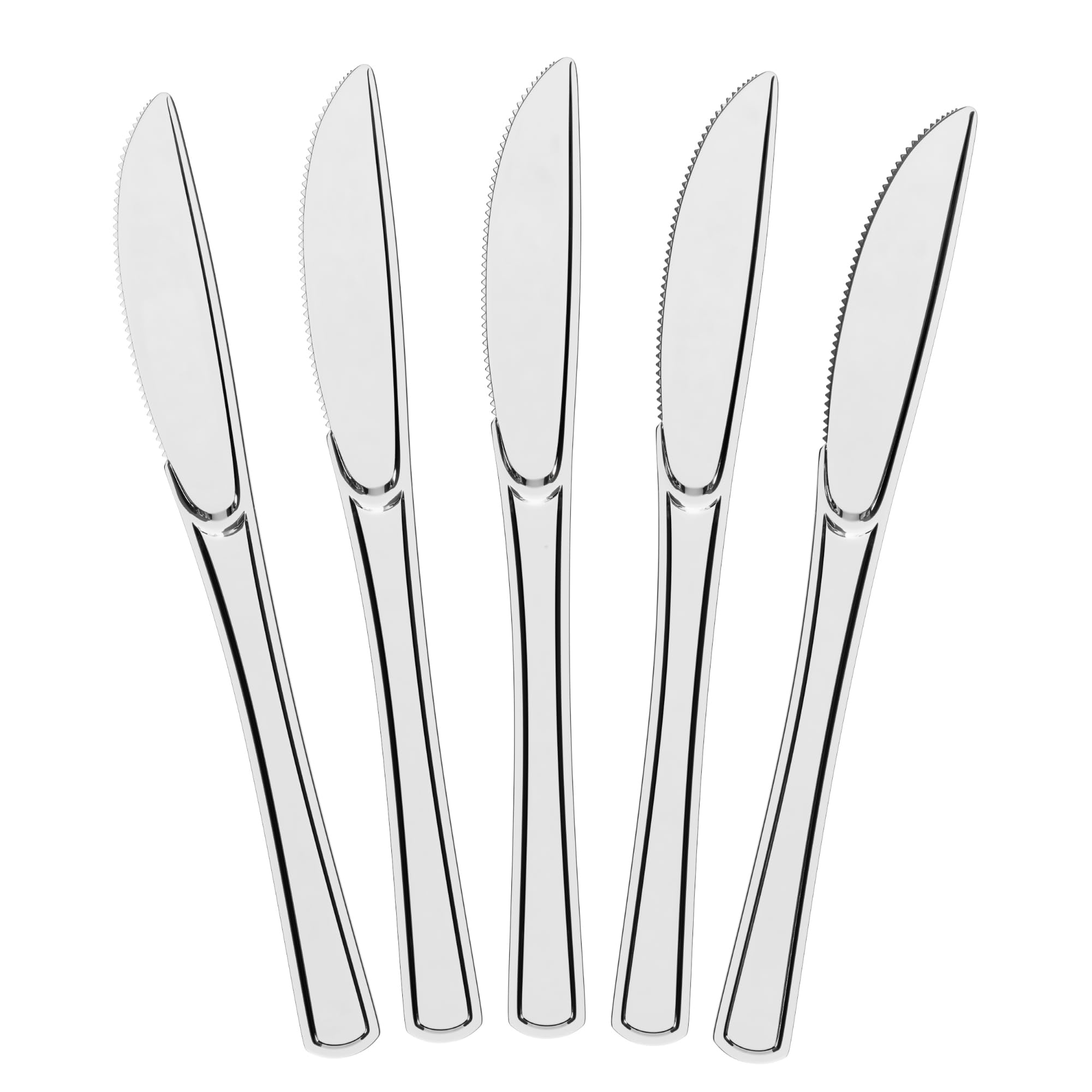 50-Pack Heavy Duty Clear Plastic Knives - Disposable Cutlery Set for Parties, Picnics & Catering | Durable Flatware for Wedding, BBQ & Events | BPA-Free Plastic Silverware