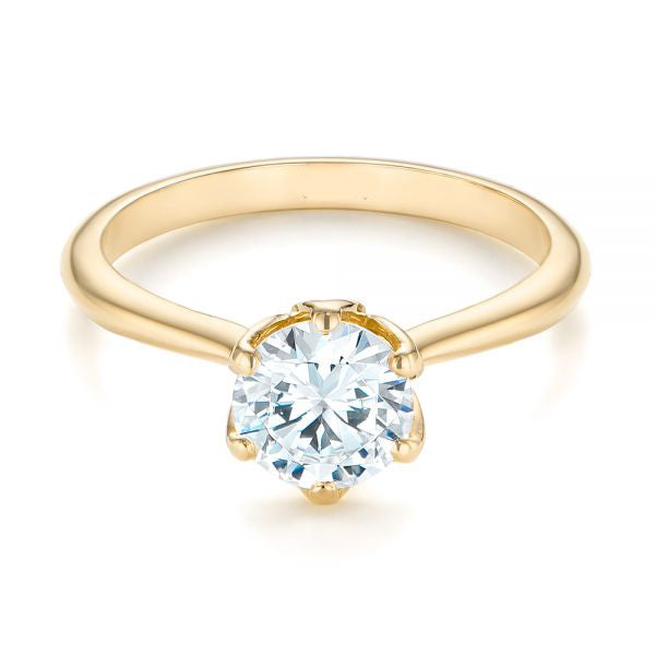 Elegant Solitaire Engagement Ring Setting - 14K White Gold Prong Setting for Diamond - Perfect for Proposals, Weddings & Anniversaries