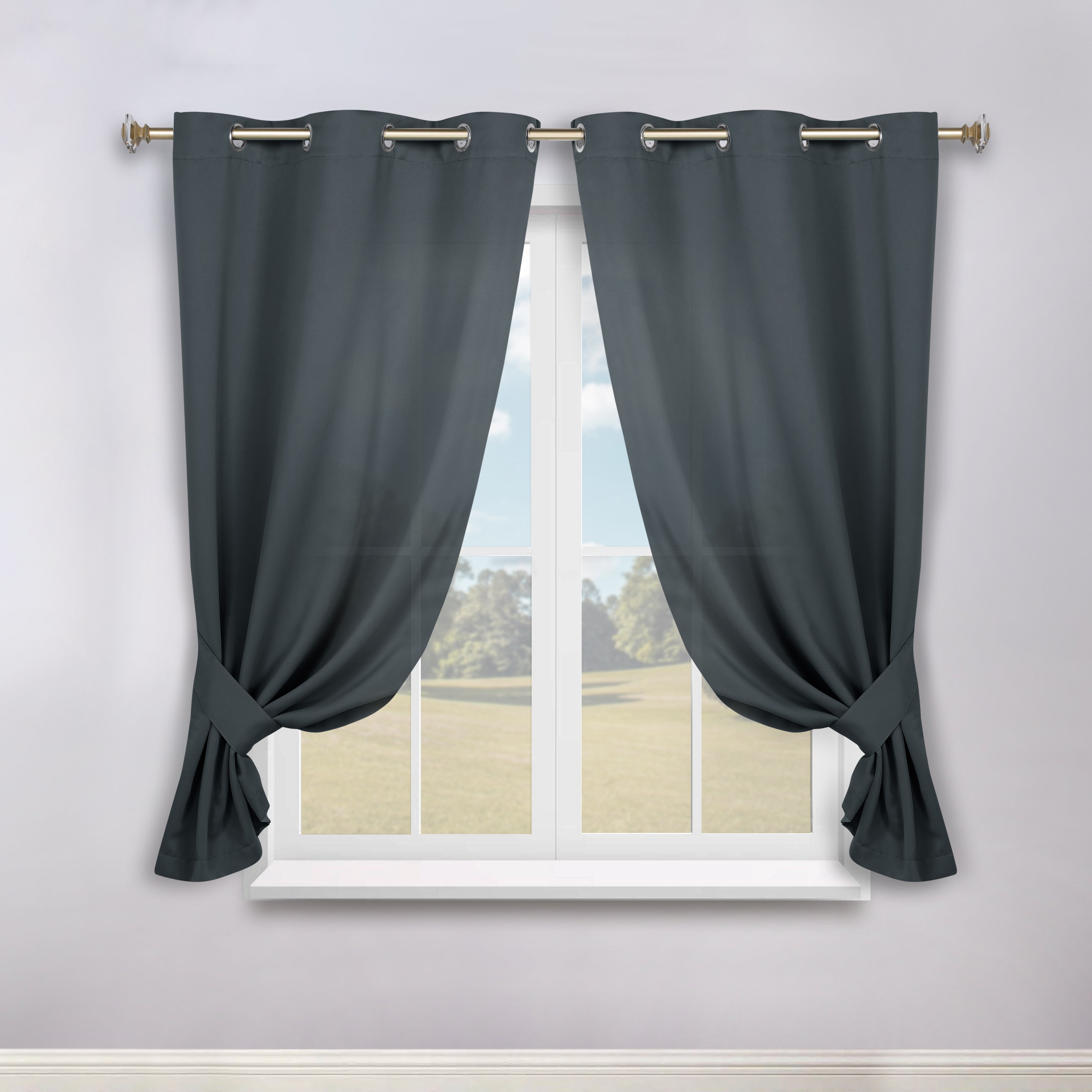 Premium Blackout Curtains Set of 2 - 100% Room Darkening, Machine Washable & Noise Reducing for Bedroom, Nursery & Home Theater