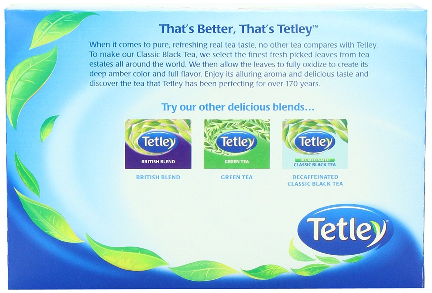 Tetley Premium Black Tea Bags - 100 Count Box | Perfect for Morning Brews, Afternoon Relaxation & Office Use