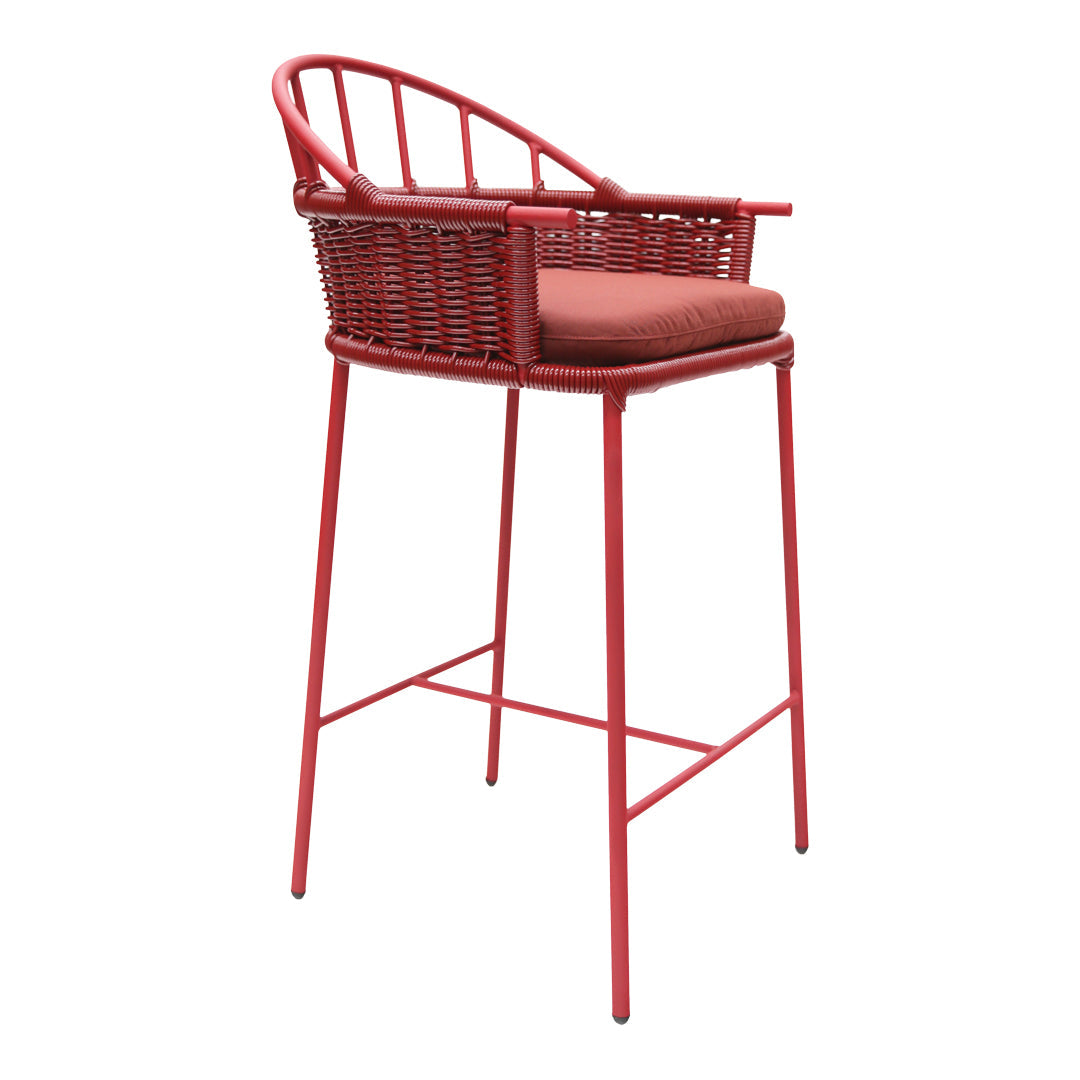 1730 Outdoor Counter Stool with Cushion - Weather-Resistant Bar Stool for Patio, Deck, Poolside & Backyard - Comfortable & Durable Counter Height Stool for Outdoor Dining & Entertaining