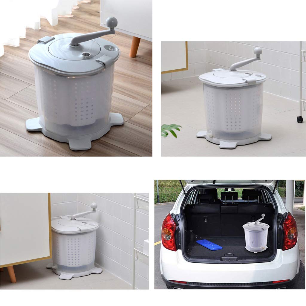 Portable Eco-Friendly Mini Washing Machine | Hand Crank Manual Non-Electric Washer & Spin Dryer for Clothes | Compact & Easy to Use | Perfect for RV Travel, Camping, Apartments & Small Spaces