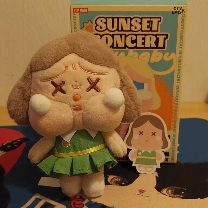 Crybaby Sunset Concert Plush Pendant Necklace - Dim Green Aesthetic Accessory for Music Festival & Kawaii Fashion | Perfect Gift for Anime Fans & Plush Collectors