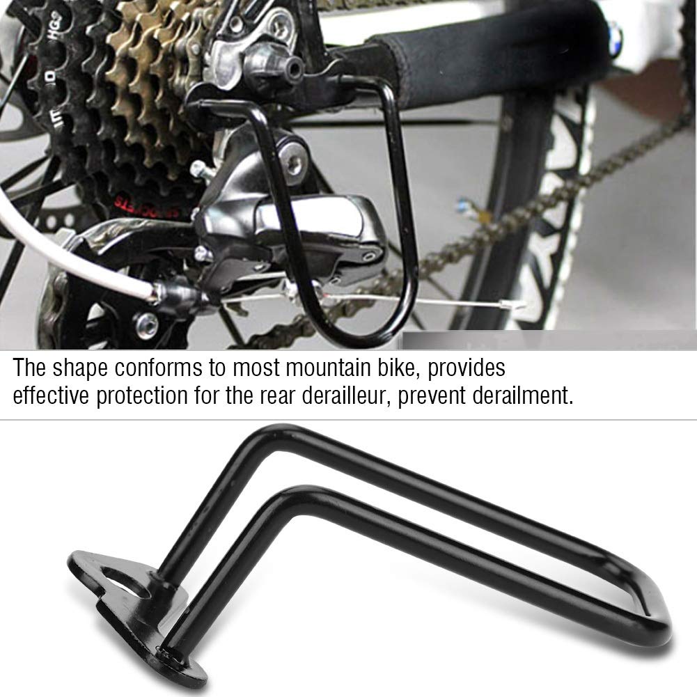 Mountain Bike Rear Derailleur Guard - Adjustable Chain Protector for Outdoor Cycling (Black)