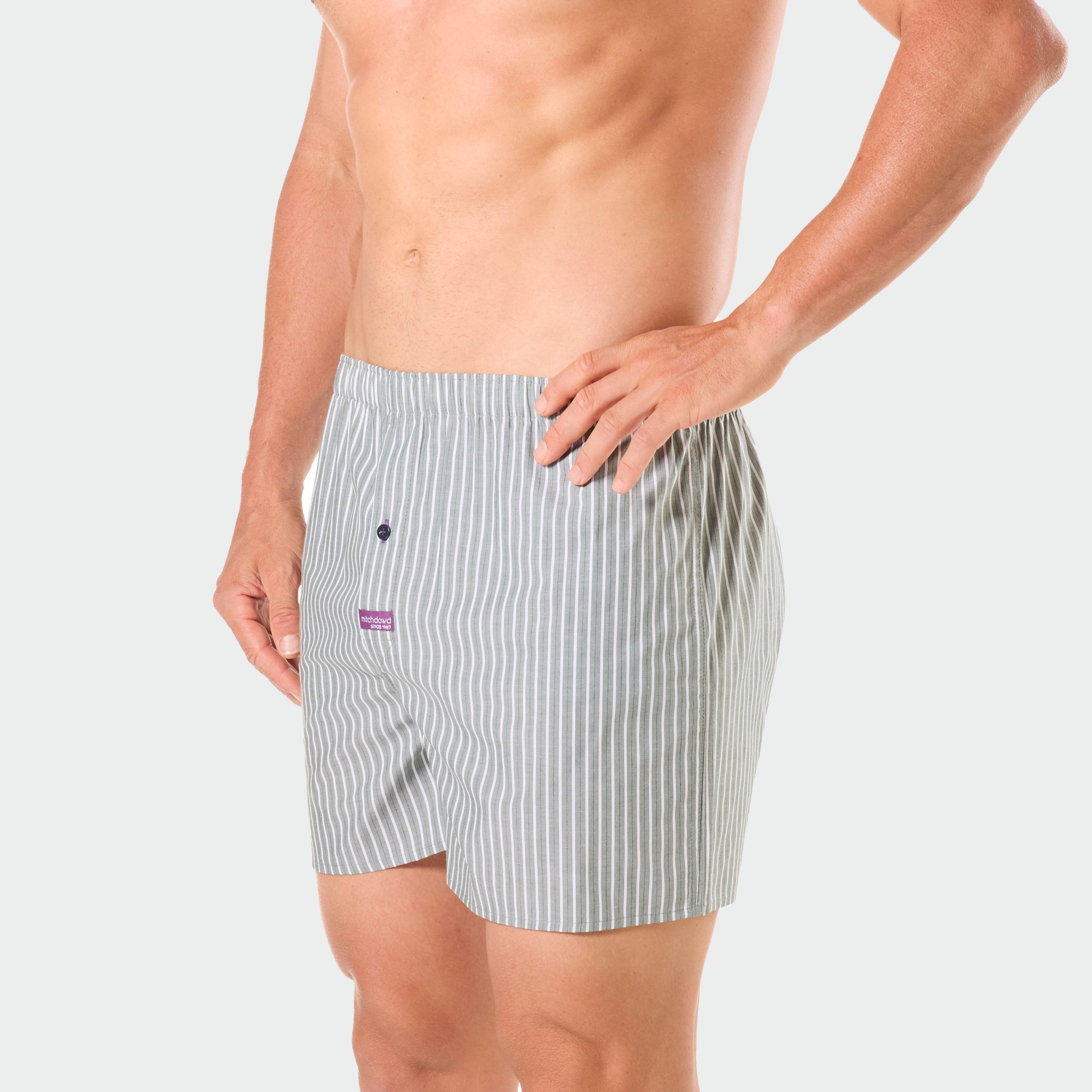Men's Striped Cotton Boxer Briefs 3-Pack - Soft & Breathable Underwear for Everyday Comfort - Perfect for Work, Gym & Lounging