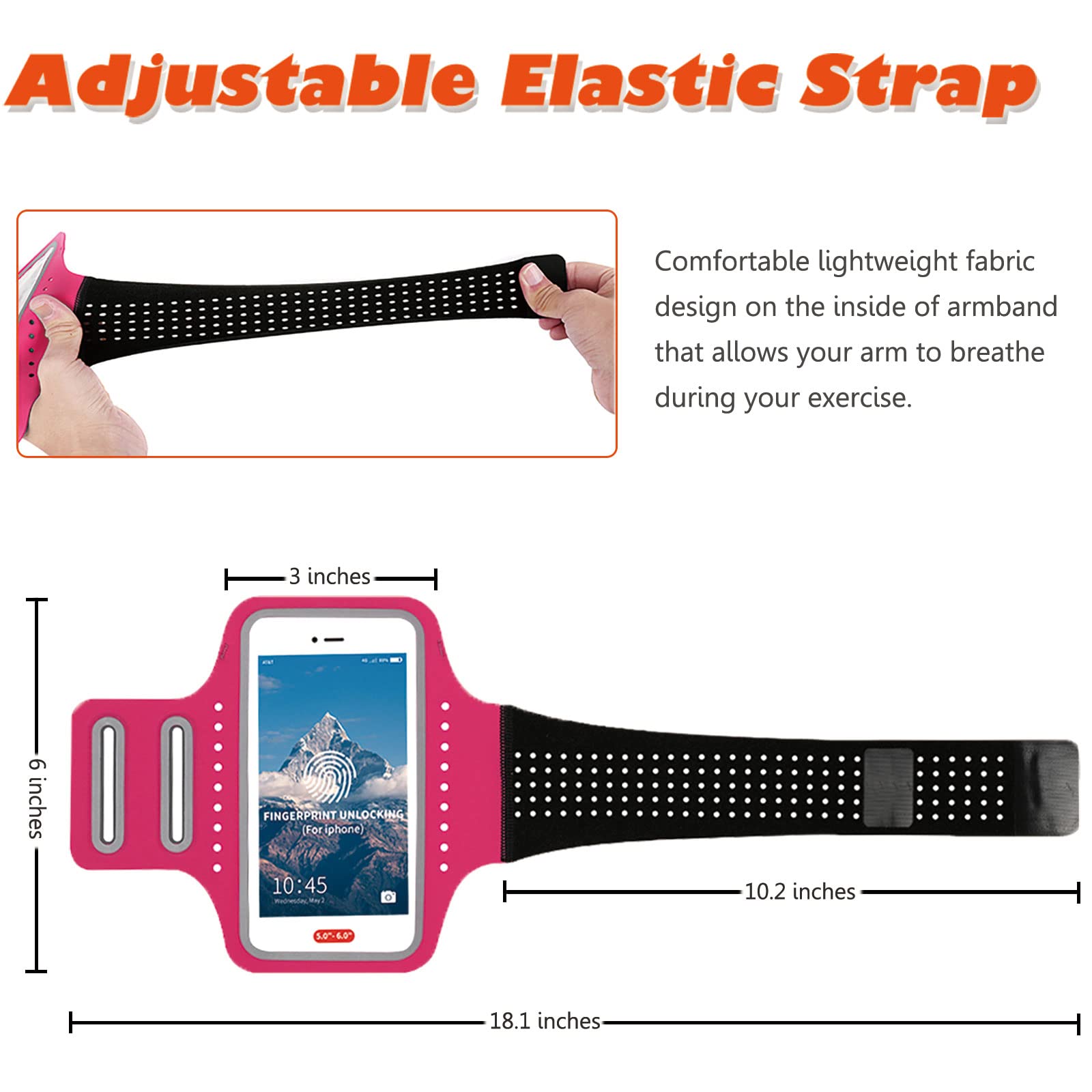 Running Armband Phone Holder for iPhone 15 14 13 12 11 Pro Max XR XS SE & Samsung Galaxy - Adjustable Sports Arm Band for Women Men Kids - Perfect for Gym Workouts, Jogging, Cycling & Outdoor Activities