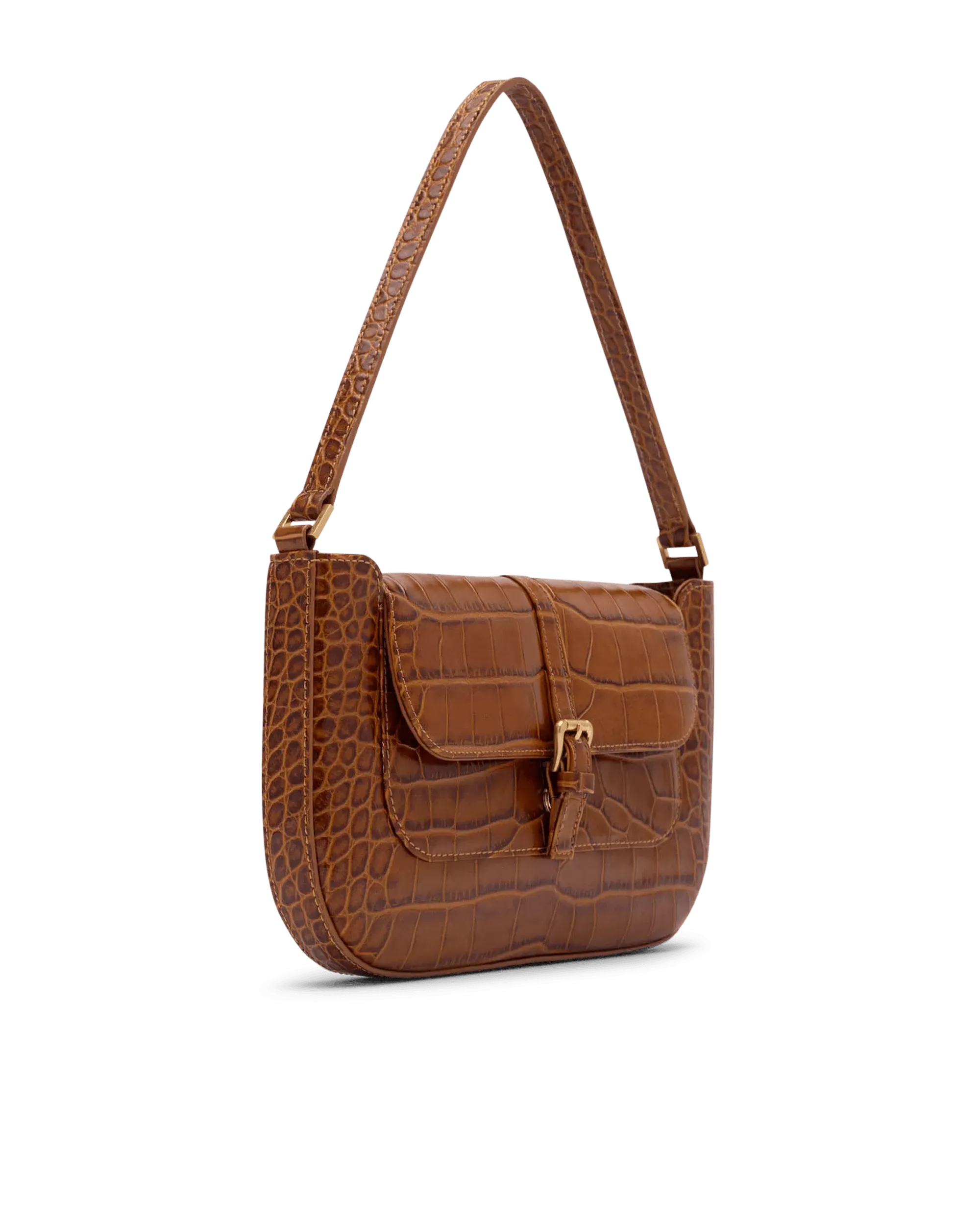 Miranda Croc Effect Shoulder Bag - Fashionable Vegan Leather Purse for Women, Trendy Crossbody Handbag for Daily Use, Work, and Evening Out