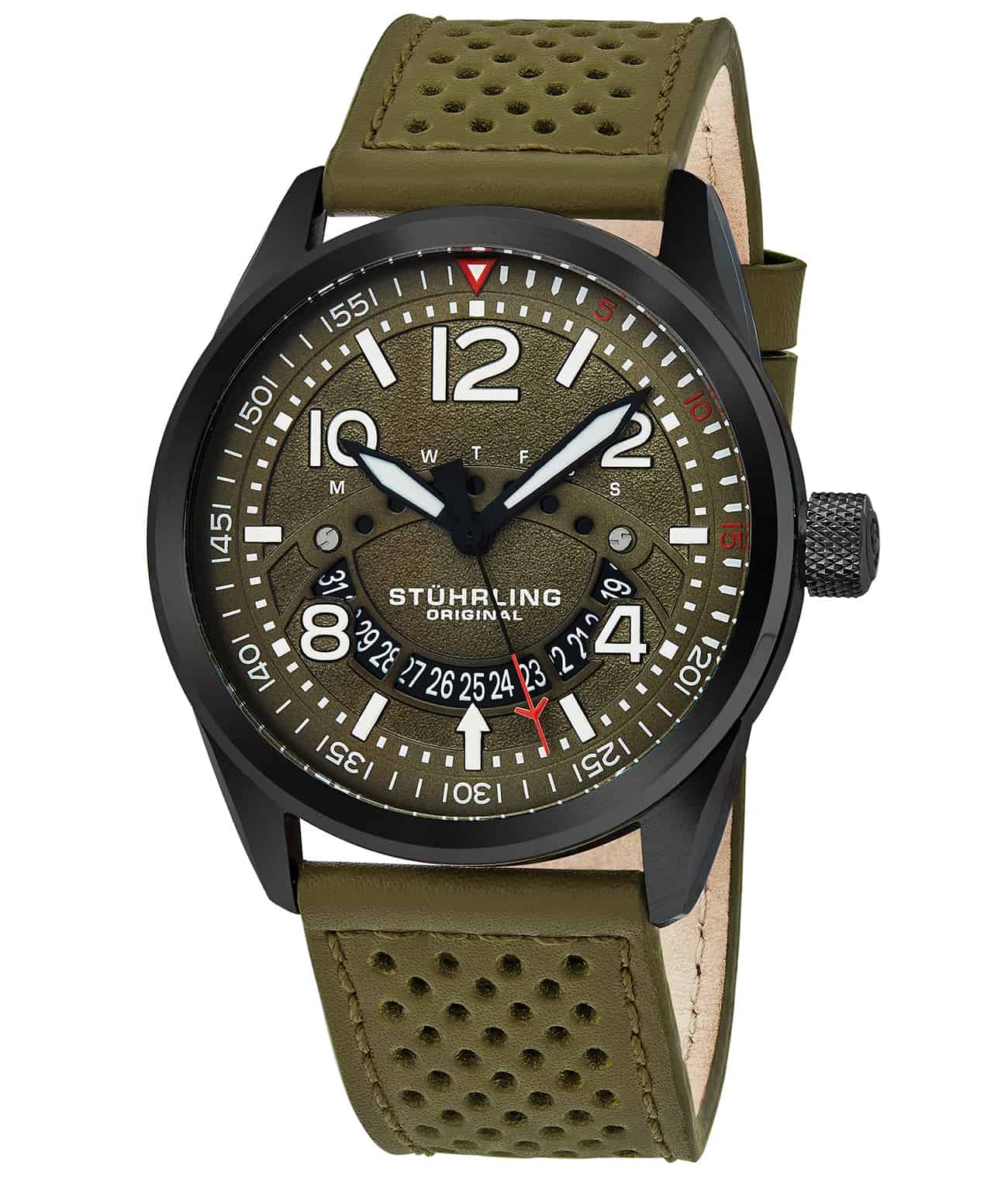 Black Dial / Silver Case / Brown Leather Strap Tang Buckle
